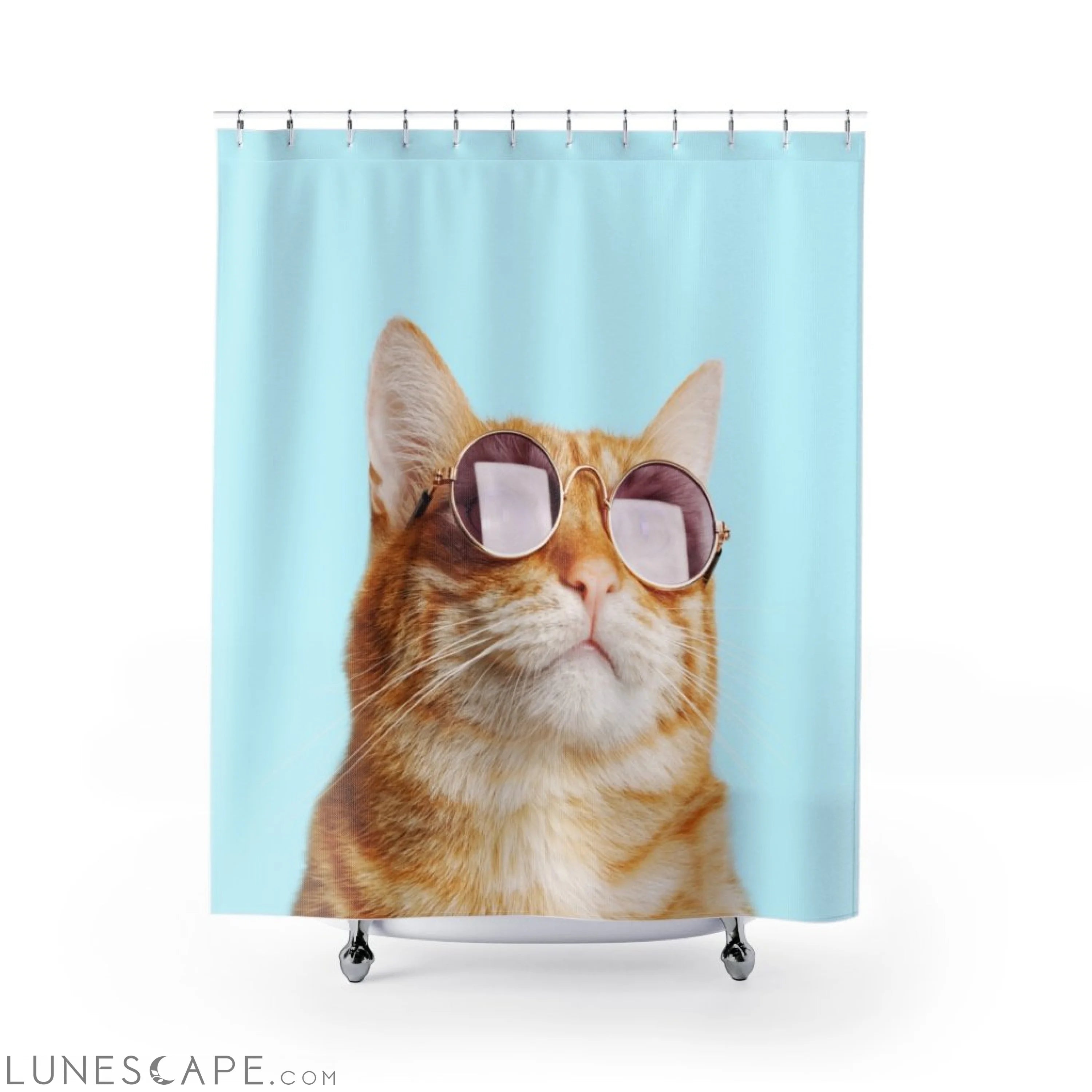 Cat Rules Shower Curtains LUNESCAPE