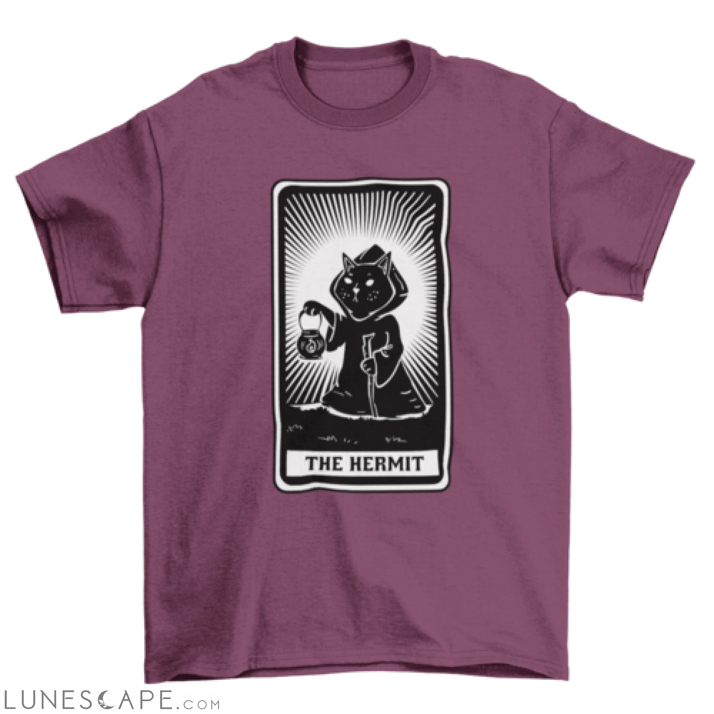 Cat tarot card fantasy t-shirt design LUNESCAPE