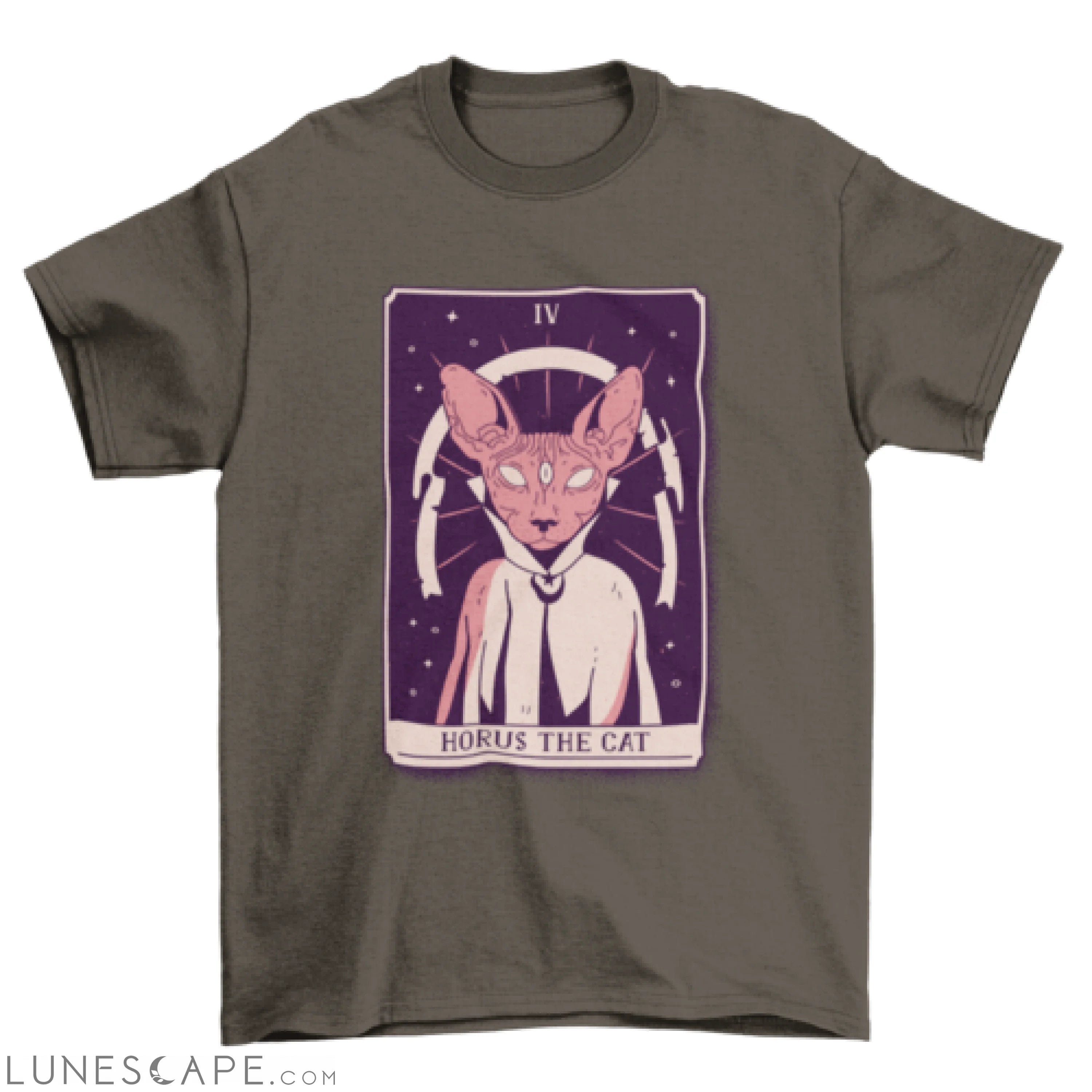 Cat wizard mystical tarot card t-shirt LUNESCAPE