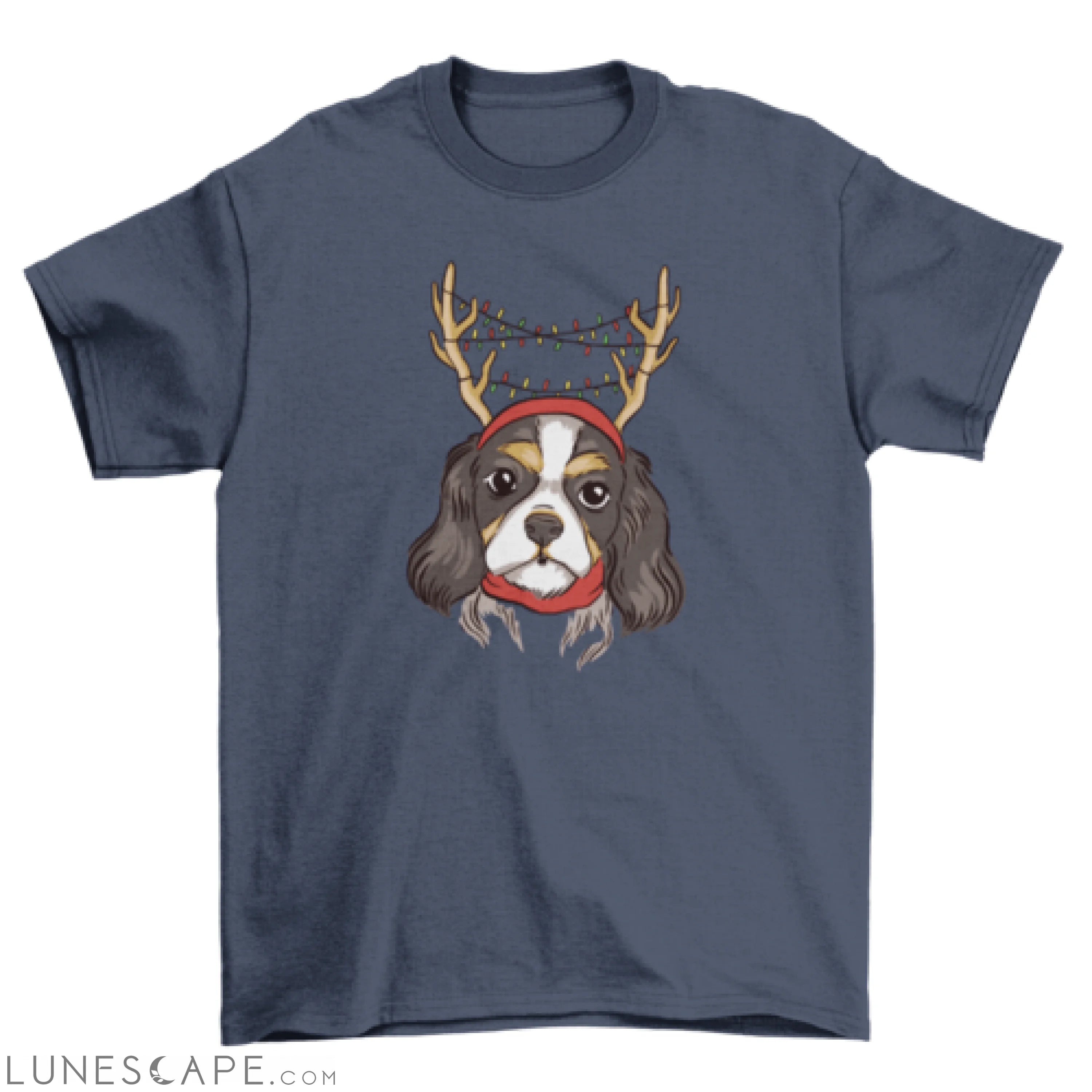 Cavalier dog reindeer t-shirt design LUNESCAPE