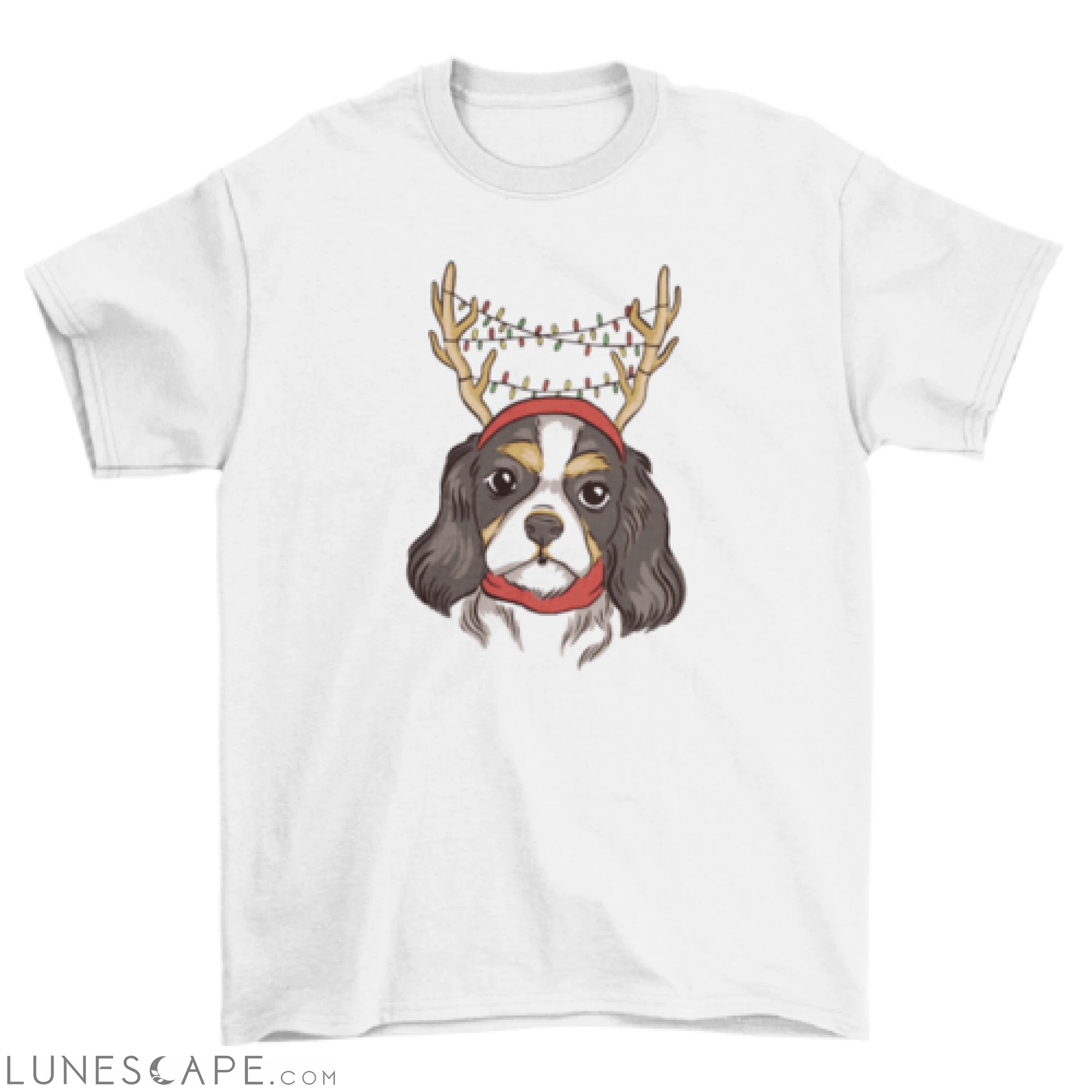 Cavalier dog reindeer t-shirt design LUNESCAPE