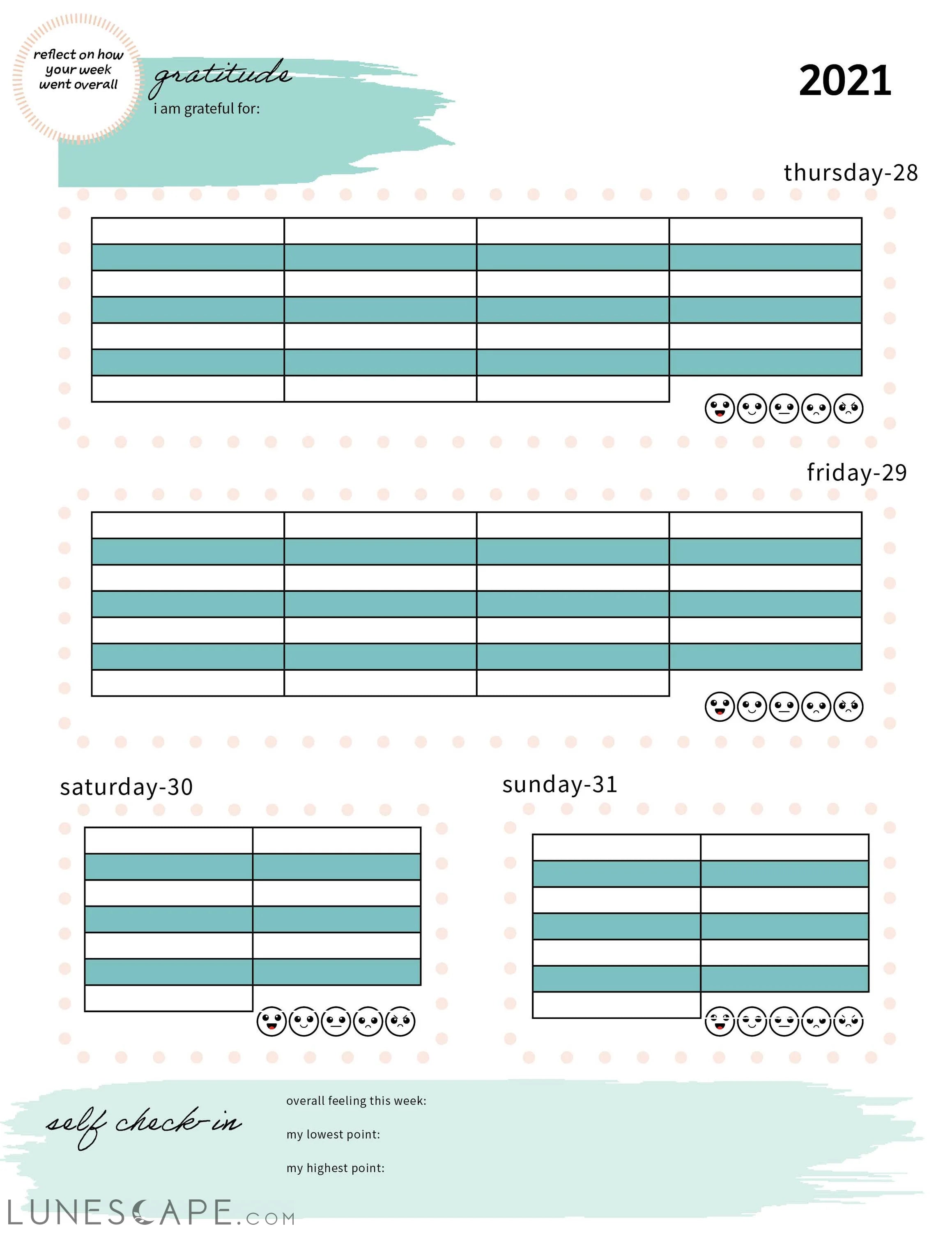 CBT Daily Planner (Undated) LUNESCAPE