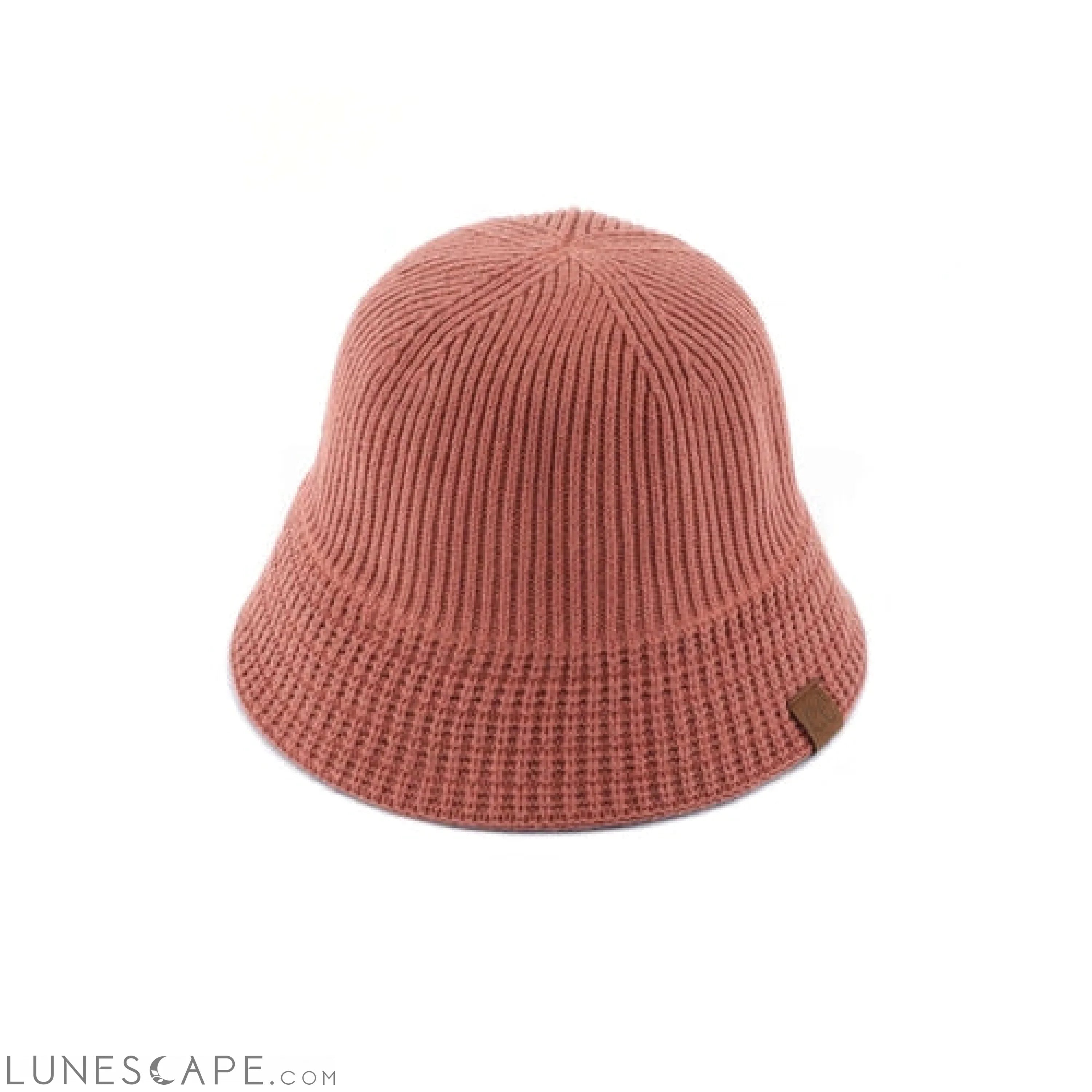 CC Ribbed Knit Adjustable Bucket Hat LUNESCAPE