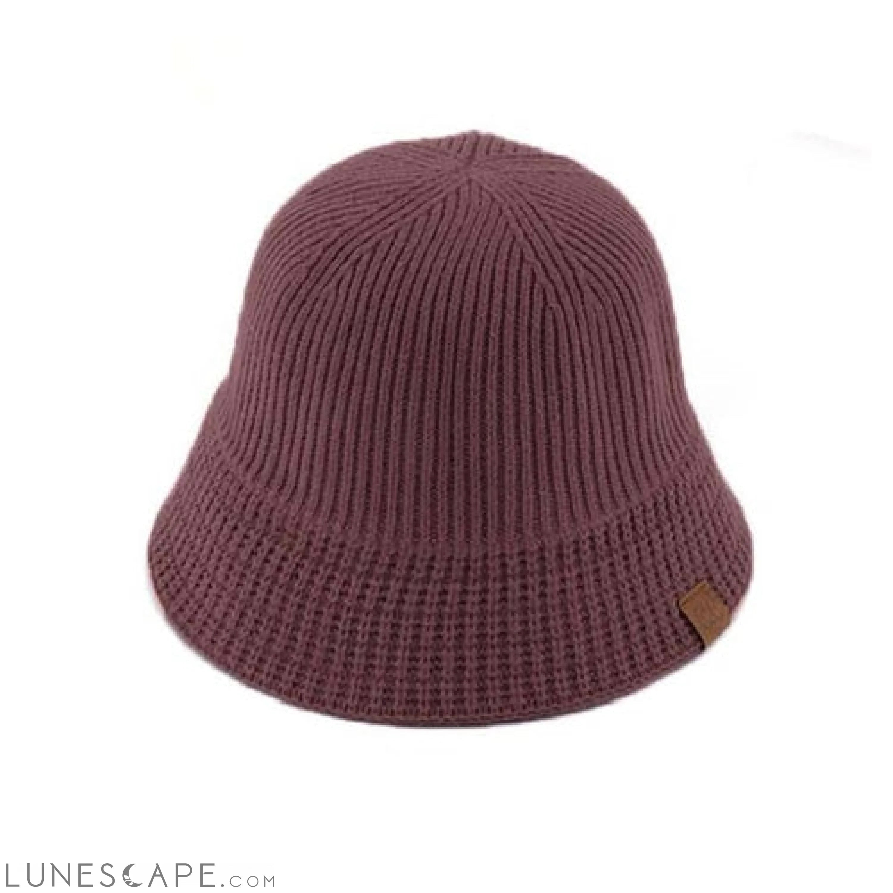 CC Ribbed Knit Adjustable Bucket Hat LUNESCAPE