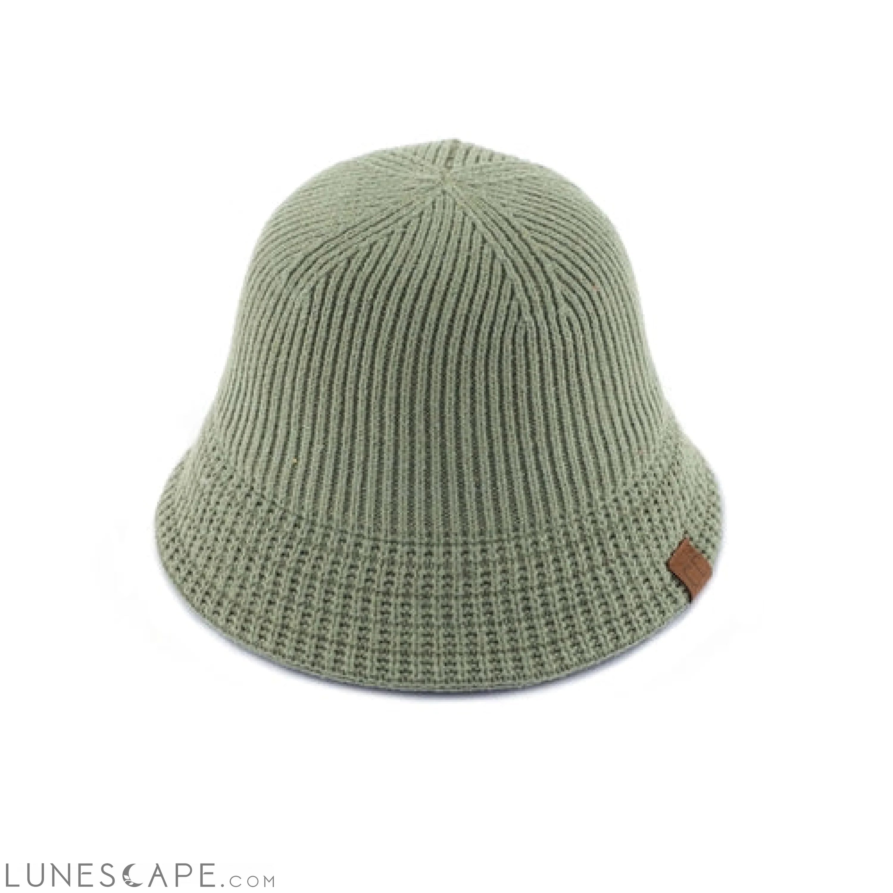 CC Ribbed Knit Adjustable Bucket Hat LUNESCAPE