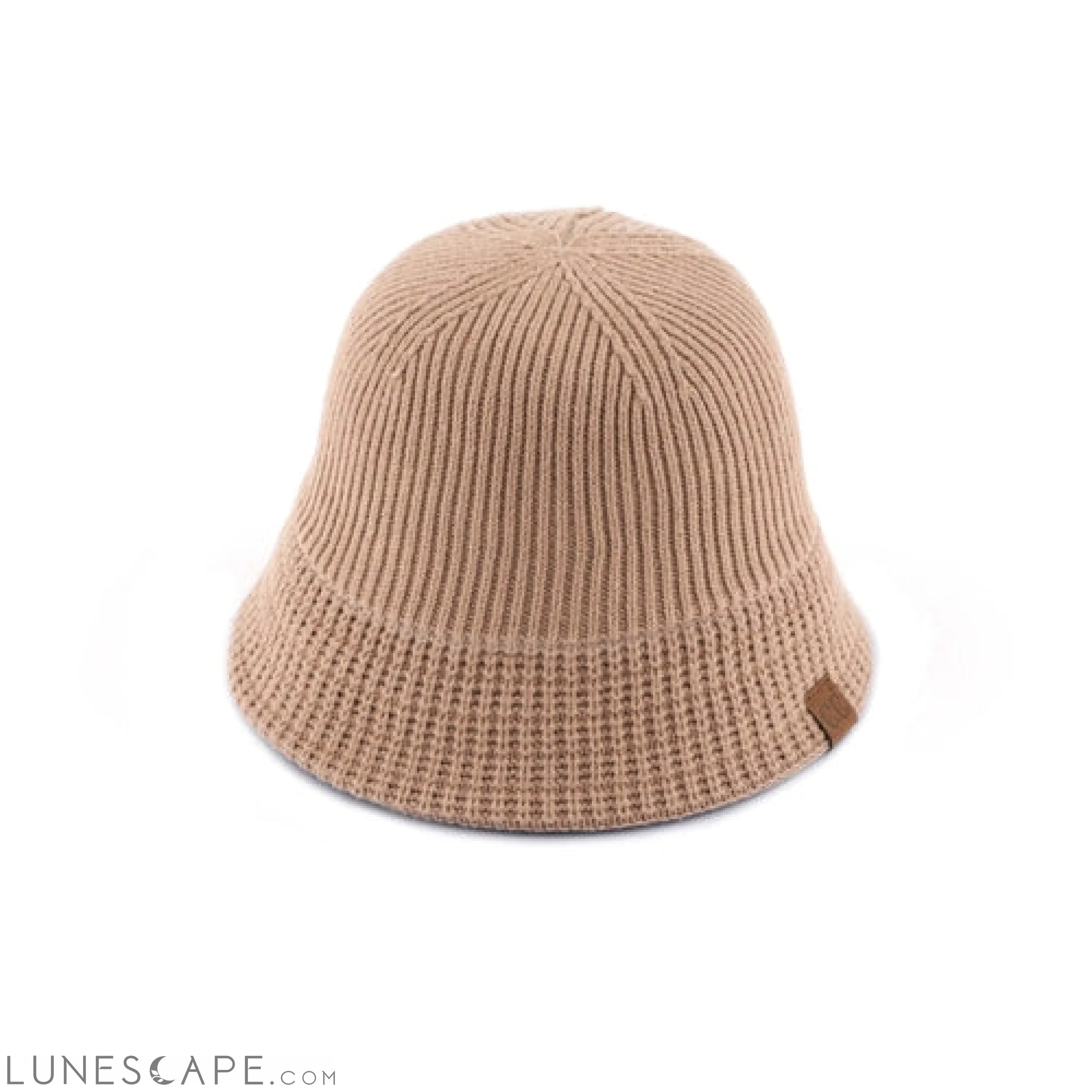 CC Ribbed Knit Adjustable Bucket Hat LUNESCAPE