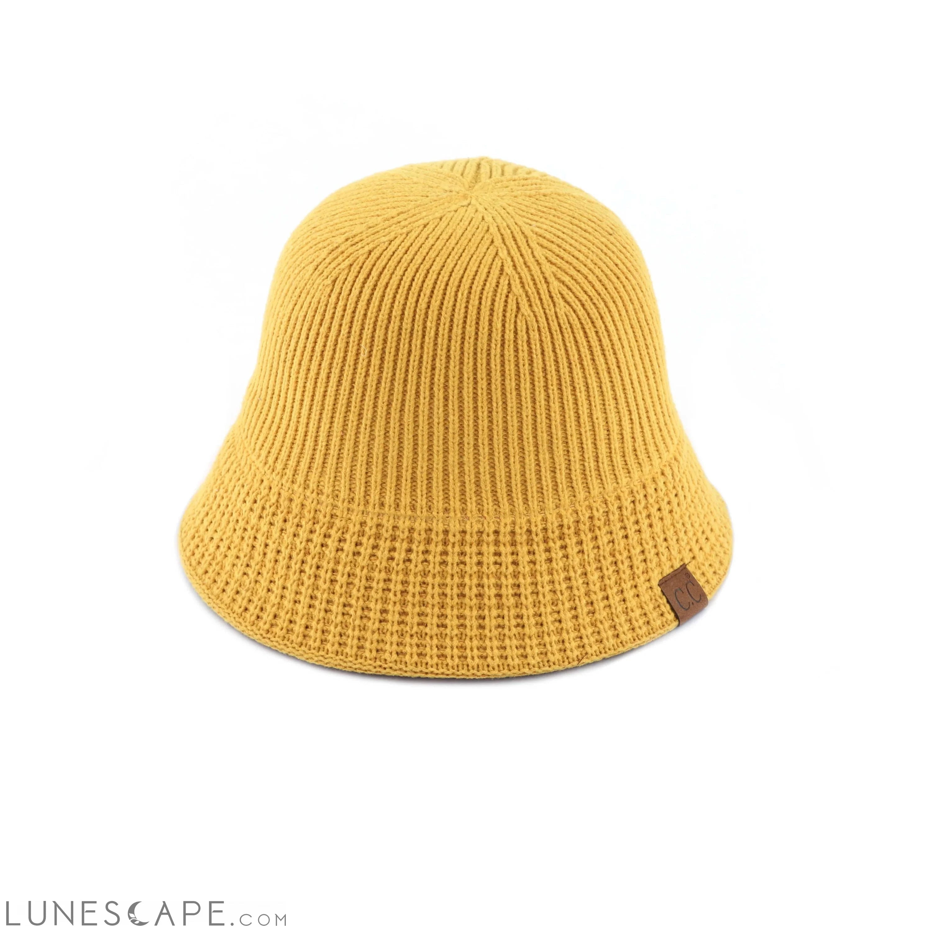 CC Ribbed Knit Adjustable Bucket Hat LUNESCAPE