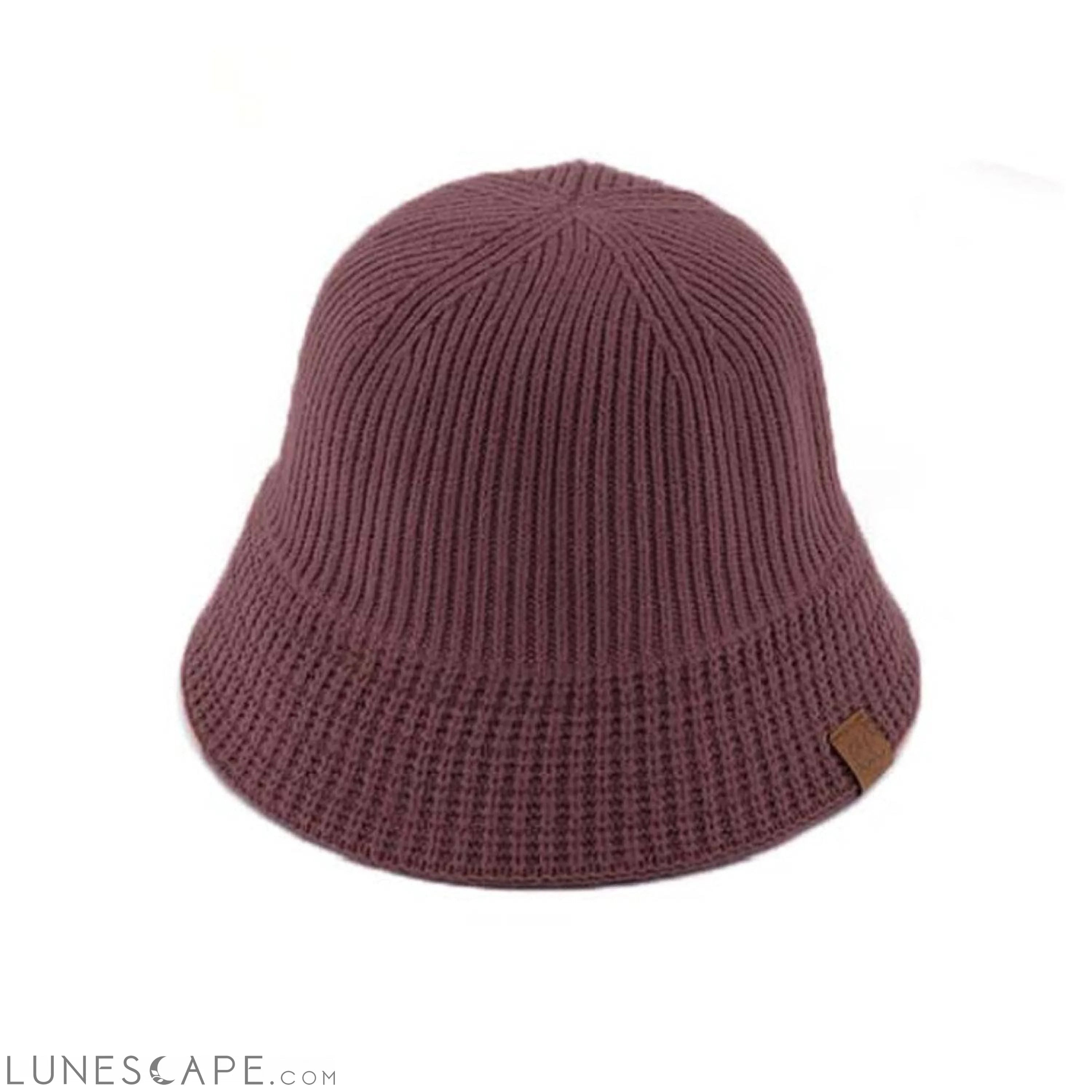 CC Ribbed Knit Adjustable Bucket Hat LUNESCAPE