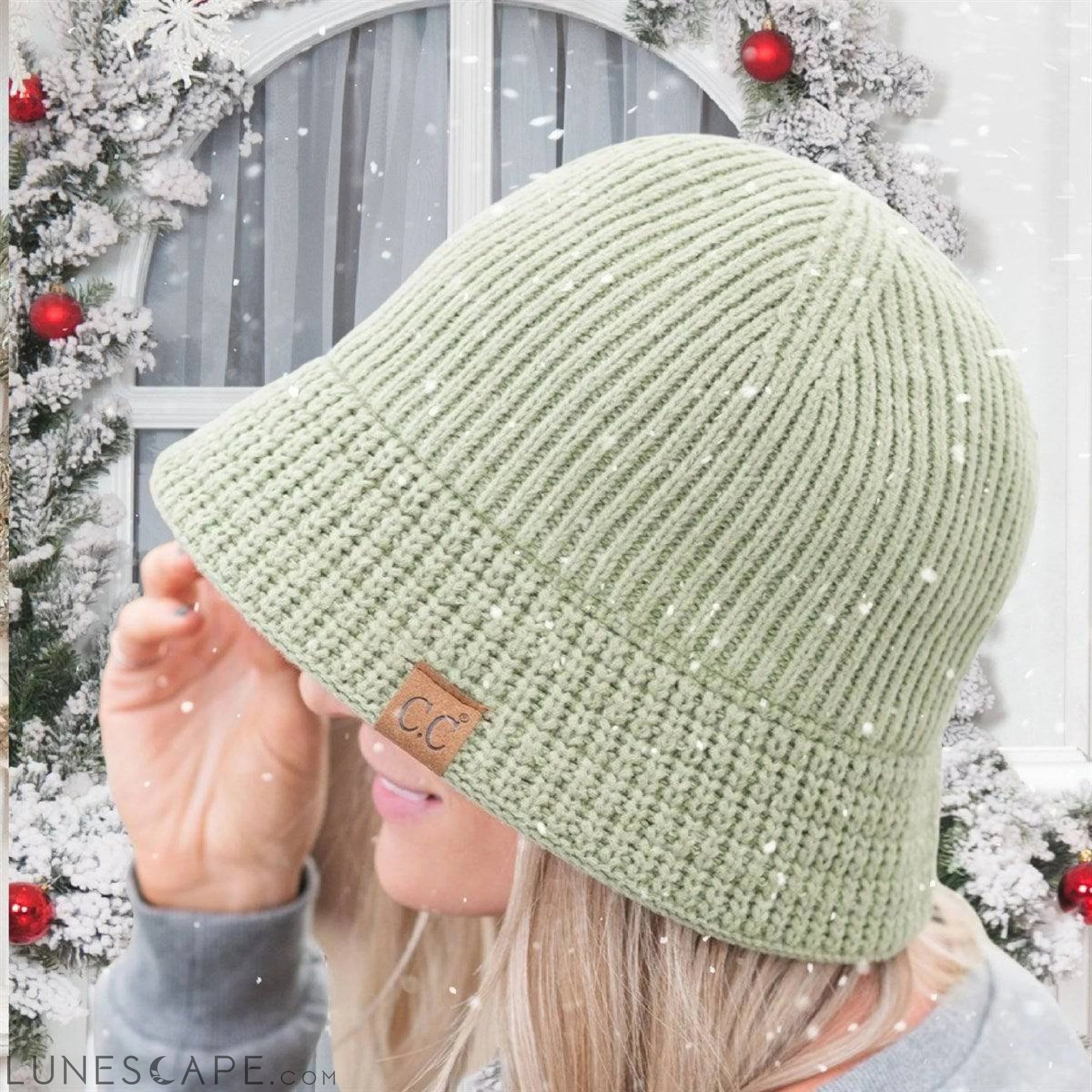 CC Ribbed Knit Adjustable Bucket Hat LUNESCAPE