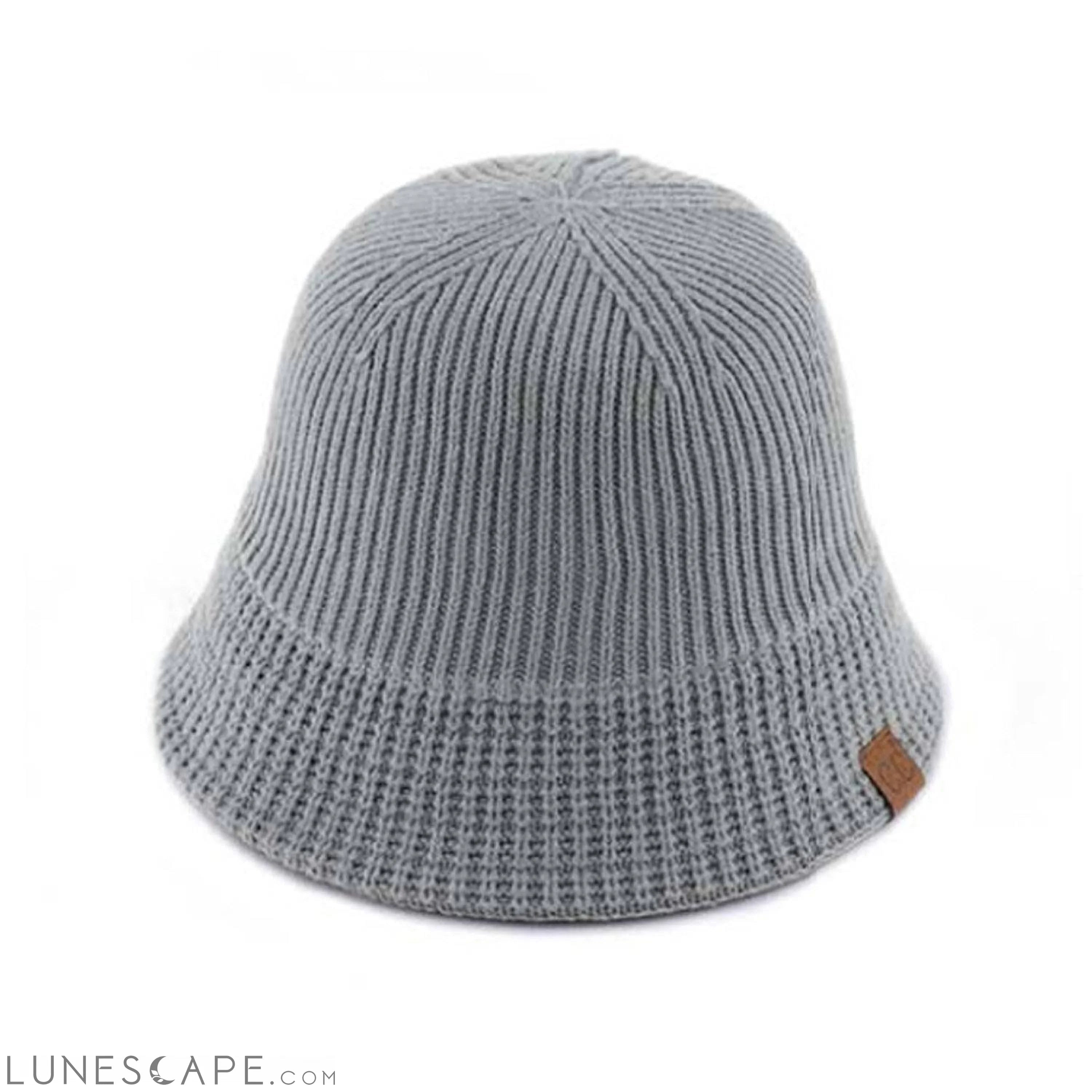 CC Ribbed Knit Adjustable Bucket Hat LUNESCAPE