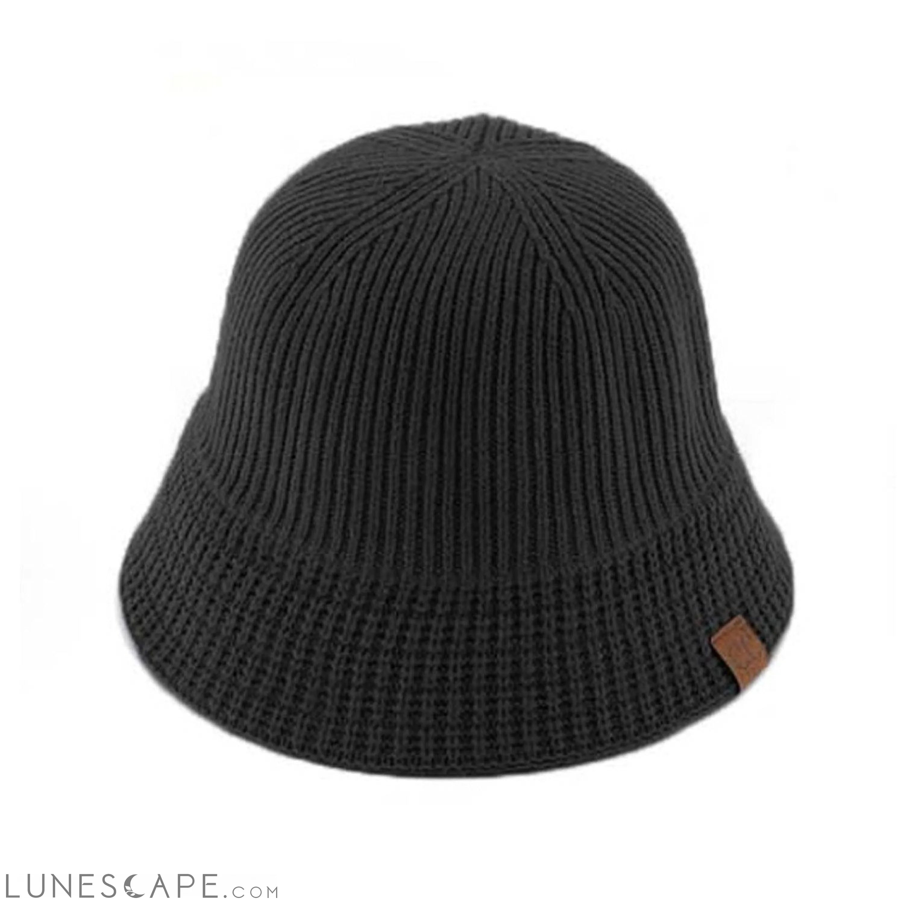 CC Ribbed Knit Adjustable Bucket Hat LUNESCAPE