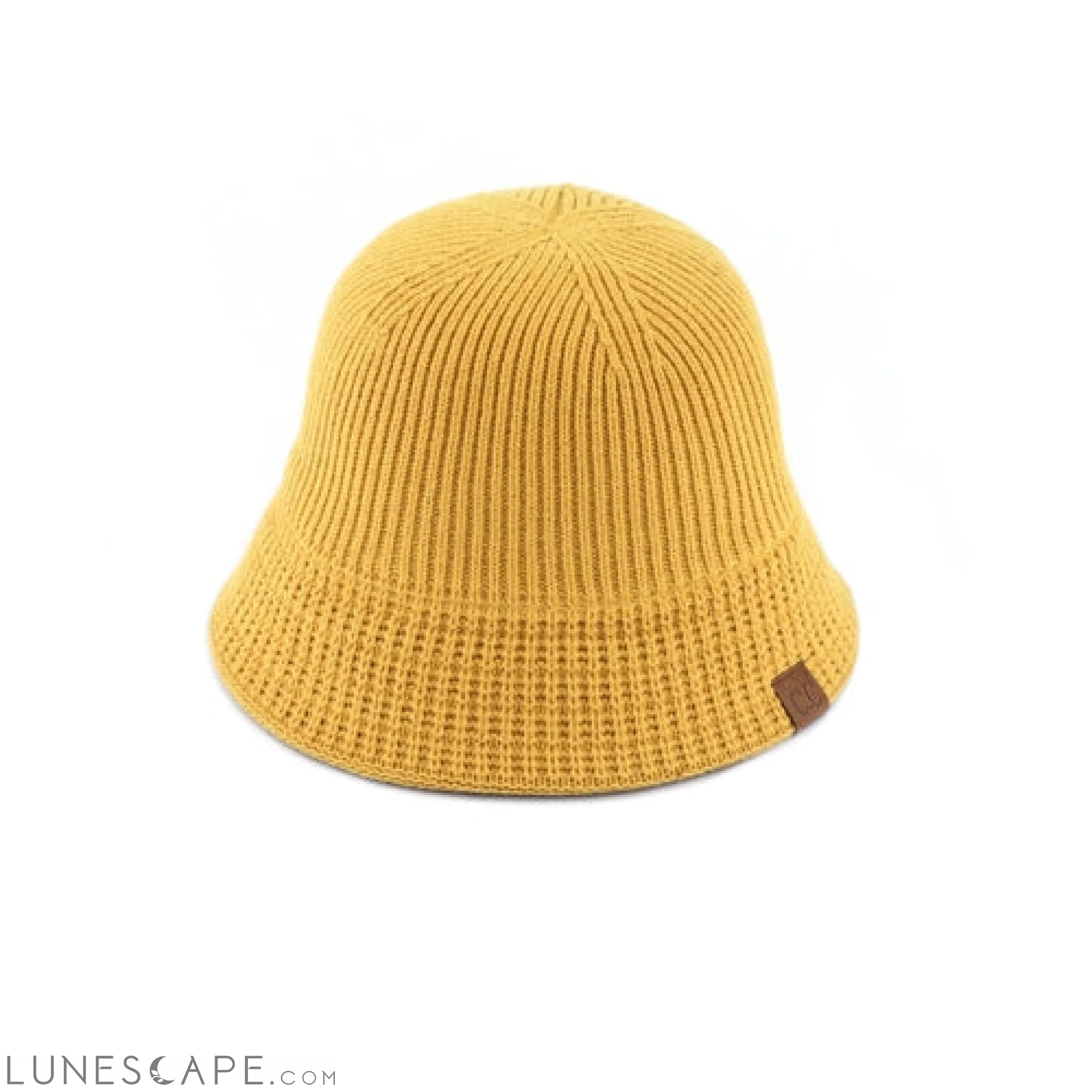 CC Ribbed Knit Adjustable Bucket Hat LUNESCAPE