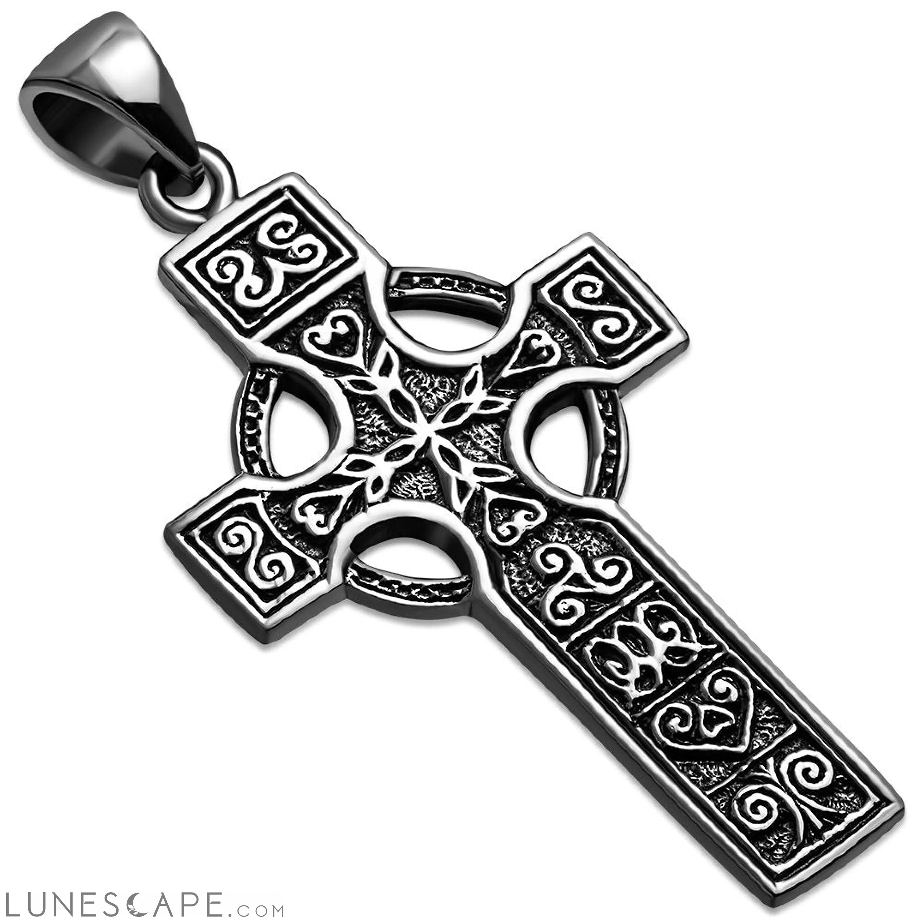 Celtic Silver Cross Pendant LUNESCAPE