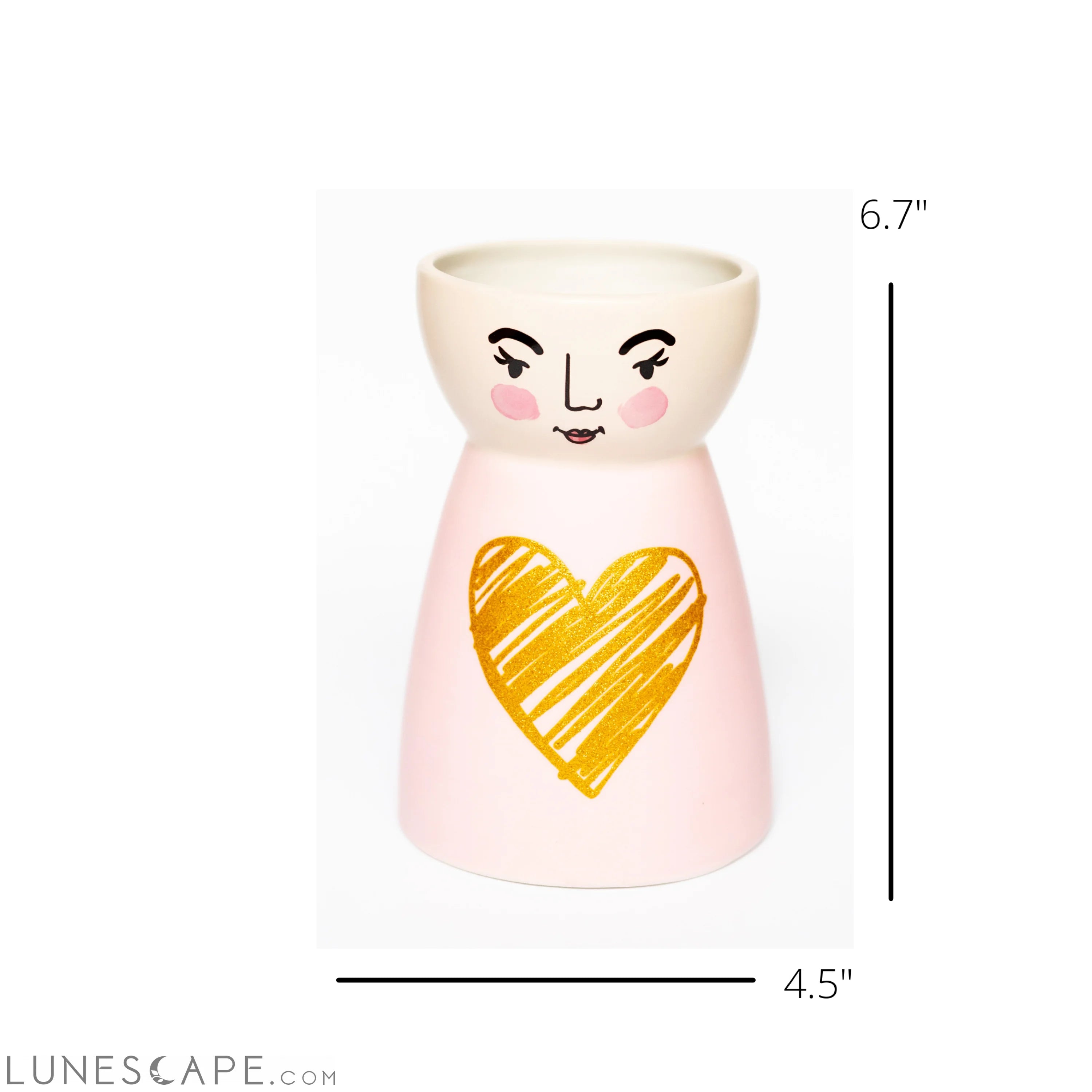 Ceramic Face Vase- Love Heart LUNESCAPE