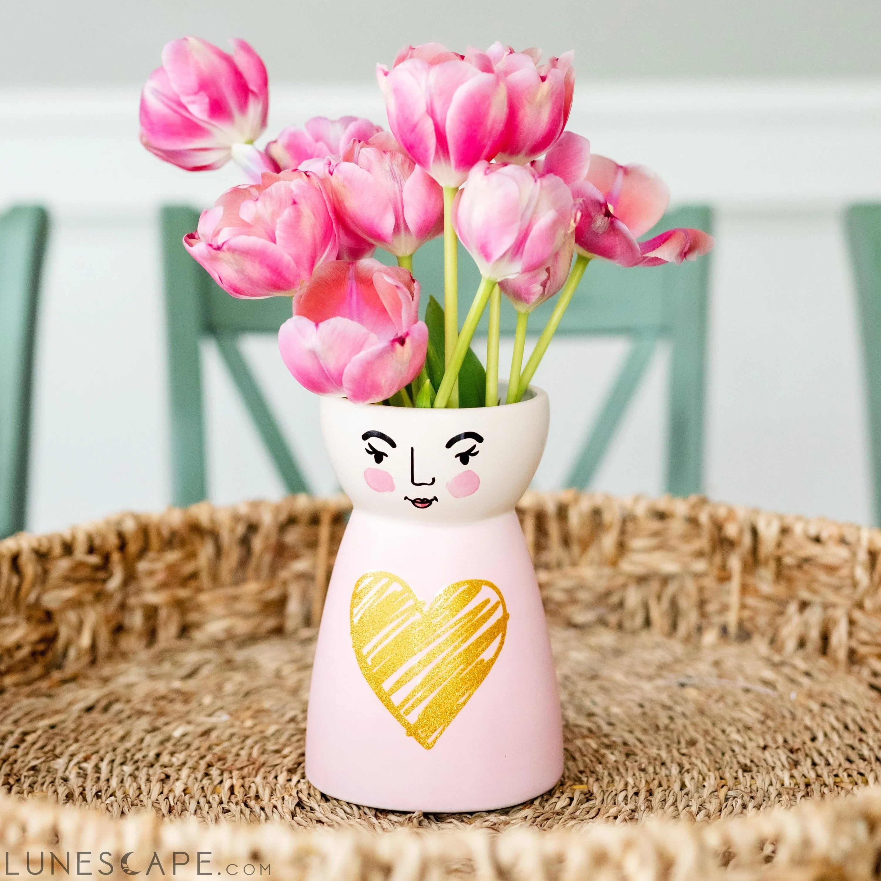 Ceramic Face Vase- Love Heart LUNESCAPE
