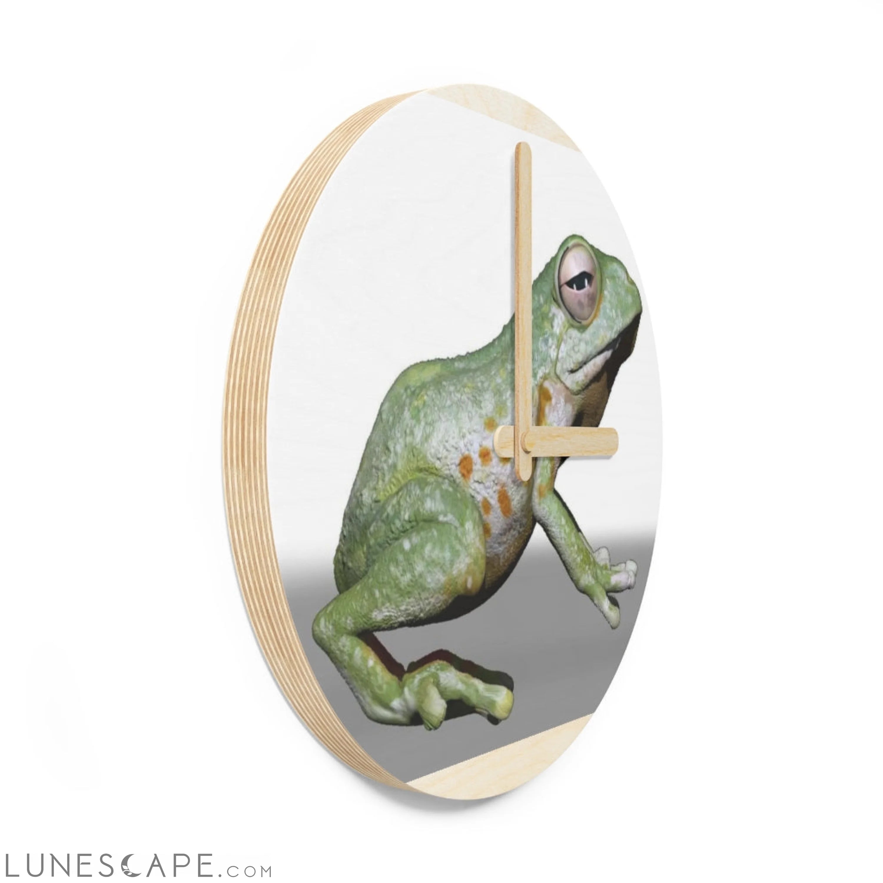 CG Frog Wooden Wall Clock LUNESCAPE