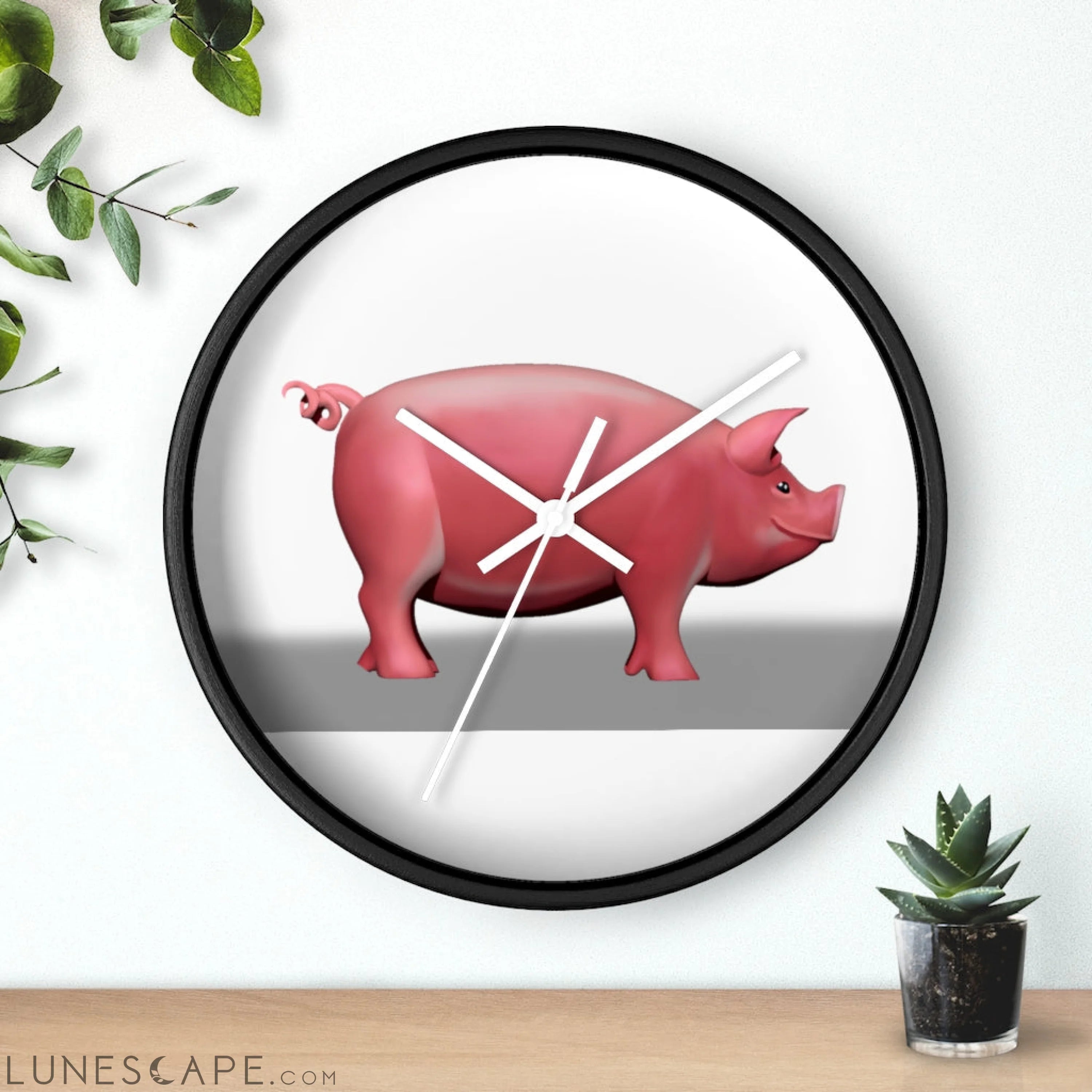 CG Pig Wall clock LUNESCAPE
