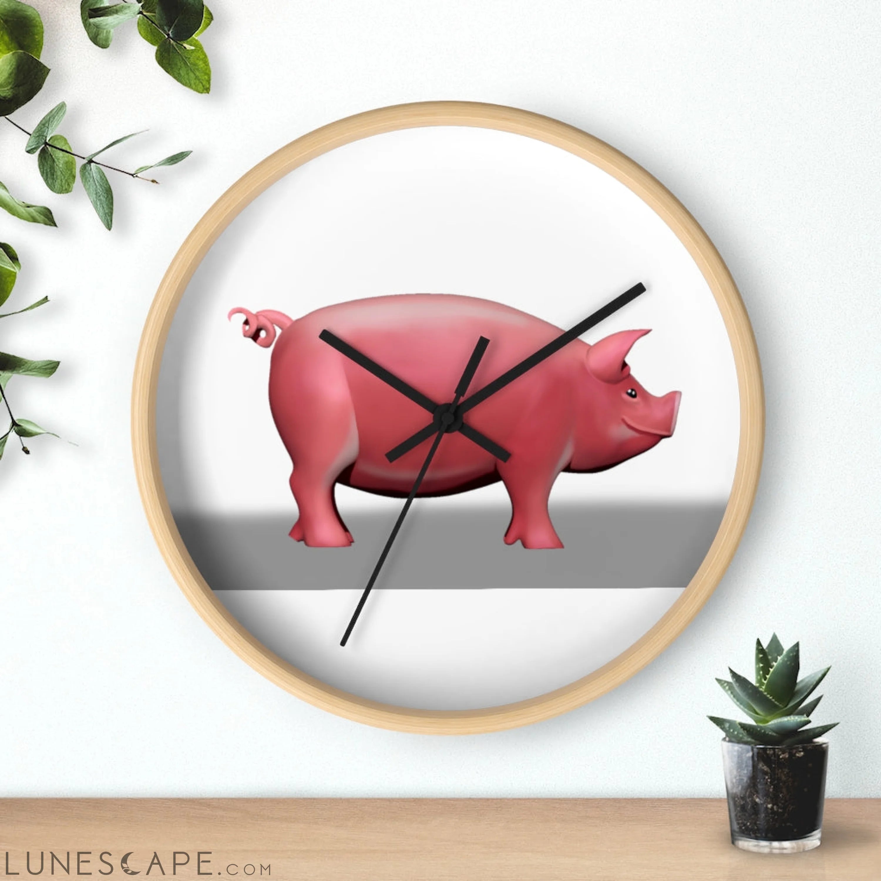 CG Pig Wall clock LUNESCAPE