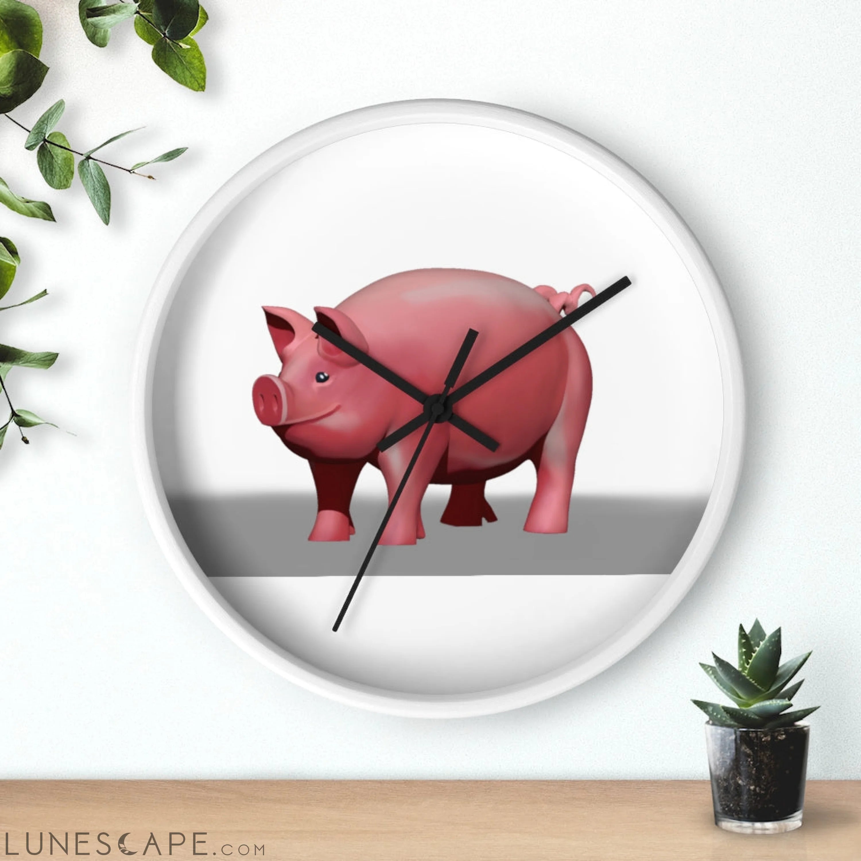 CG Pig Wall clock LUNESCAPE