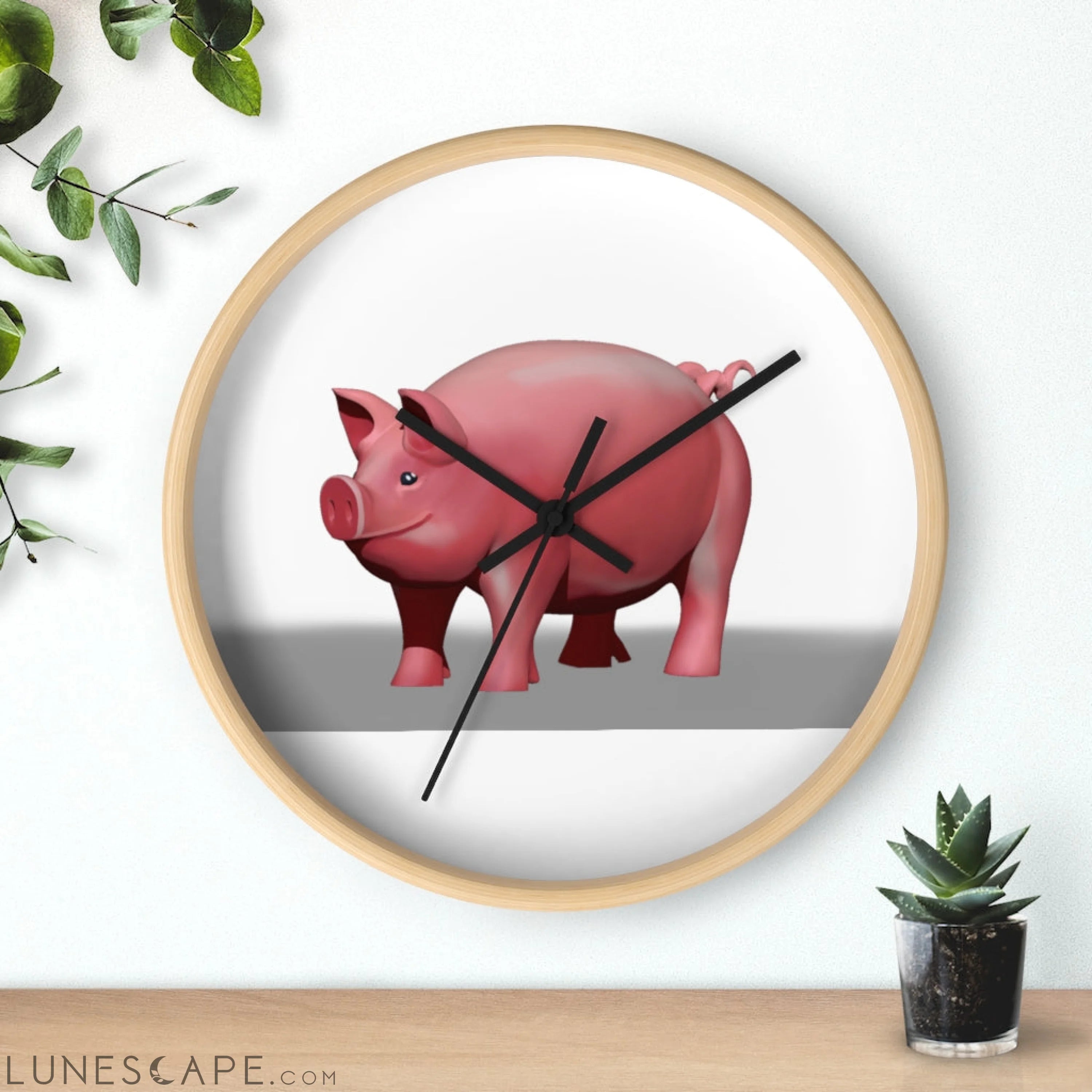 CG Pig Wall clock LUNESCAPE