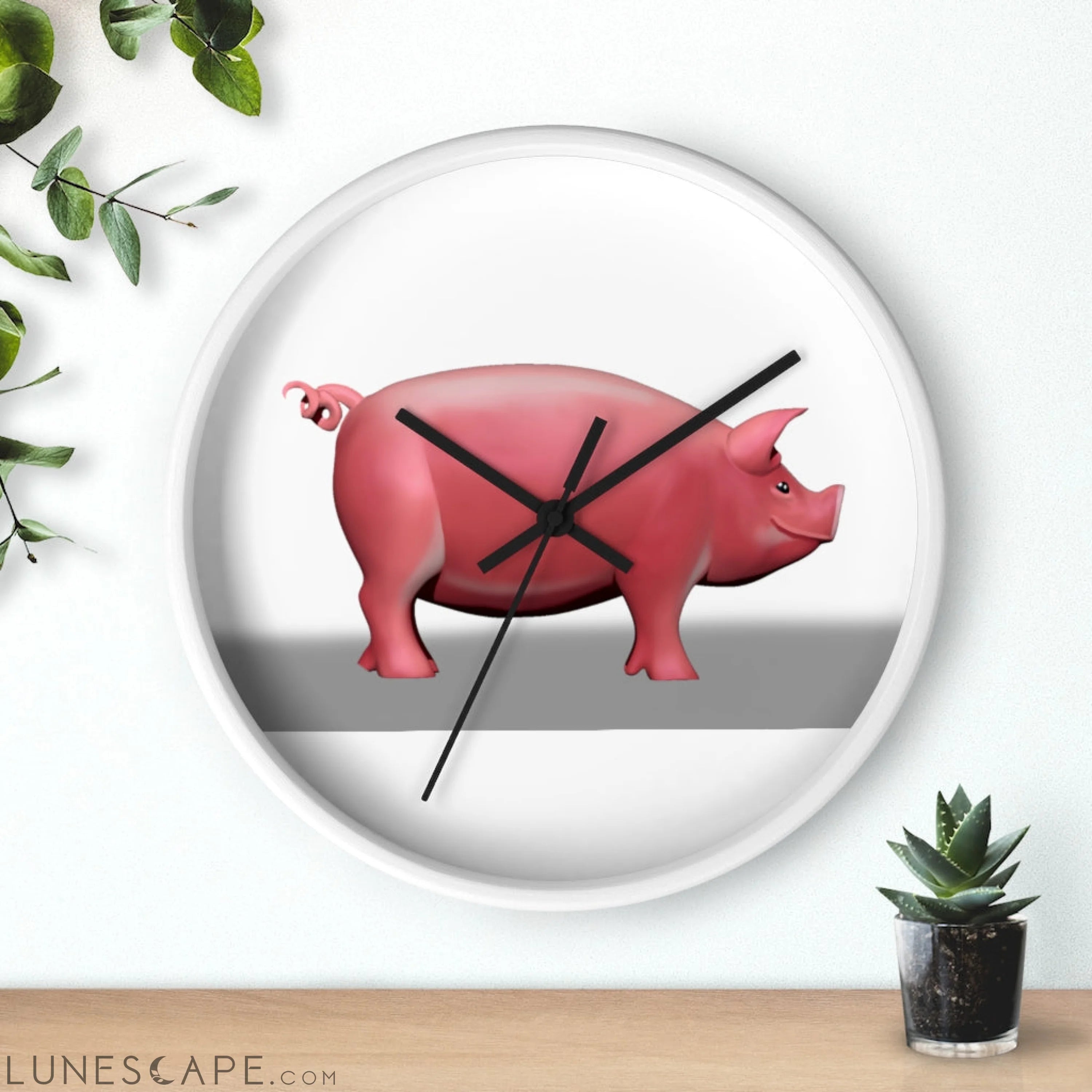 CG Pig Wall clock LUNESCAPE