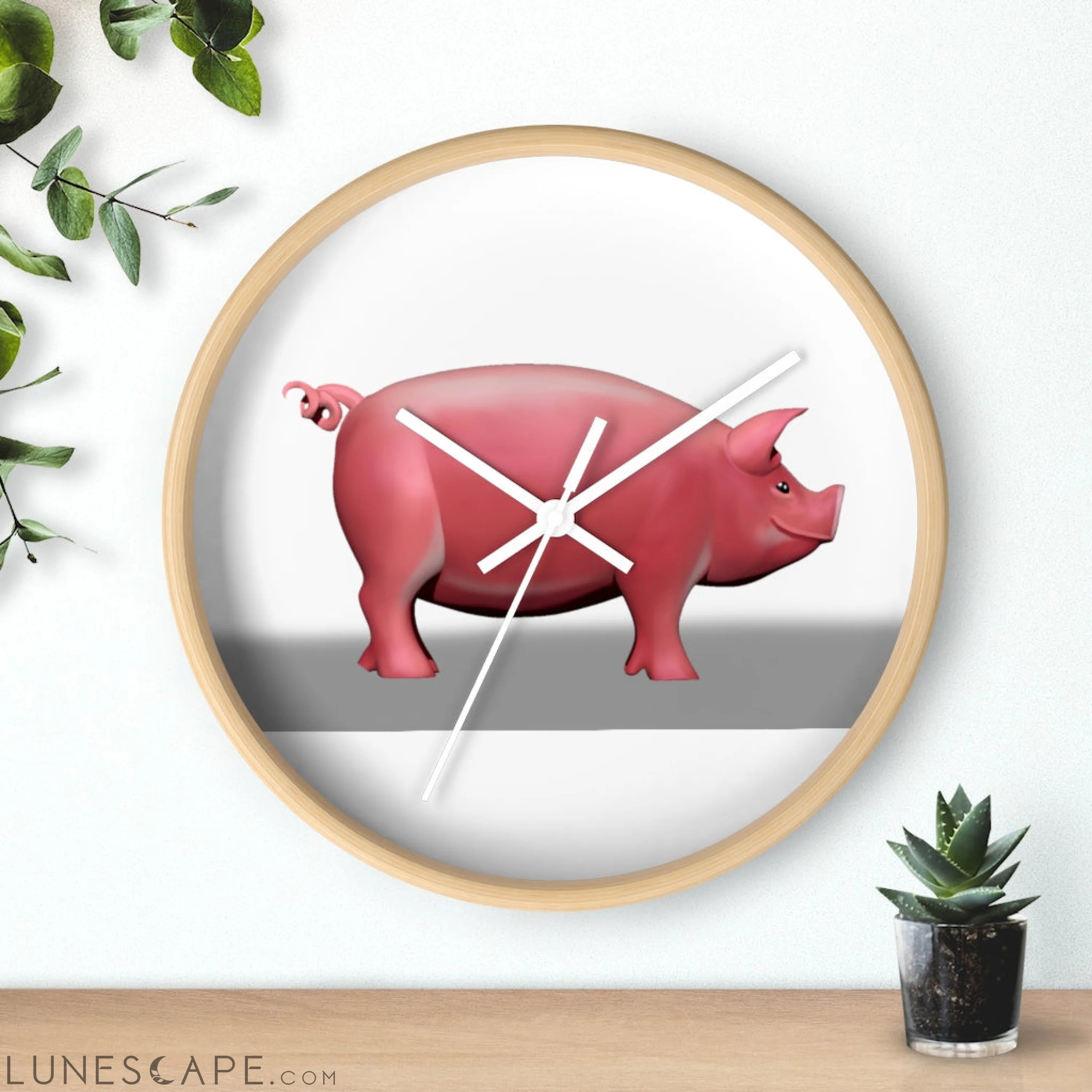CG Pig Wall clock LUNESCAPE