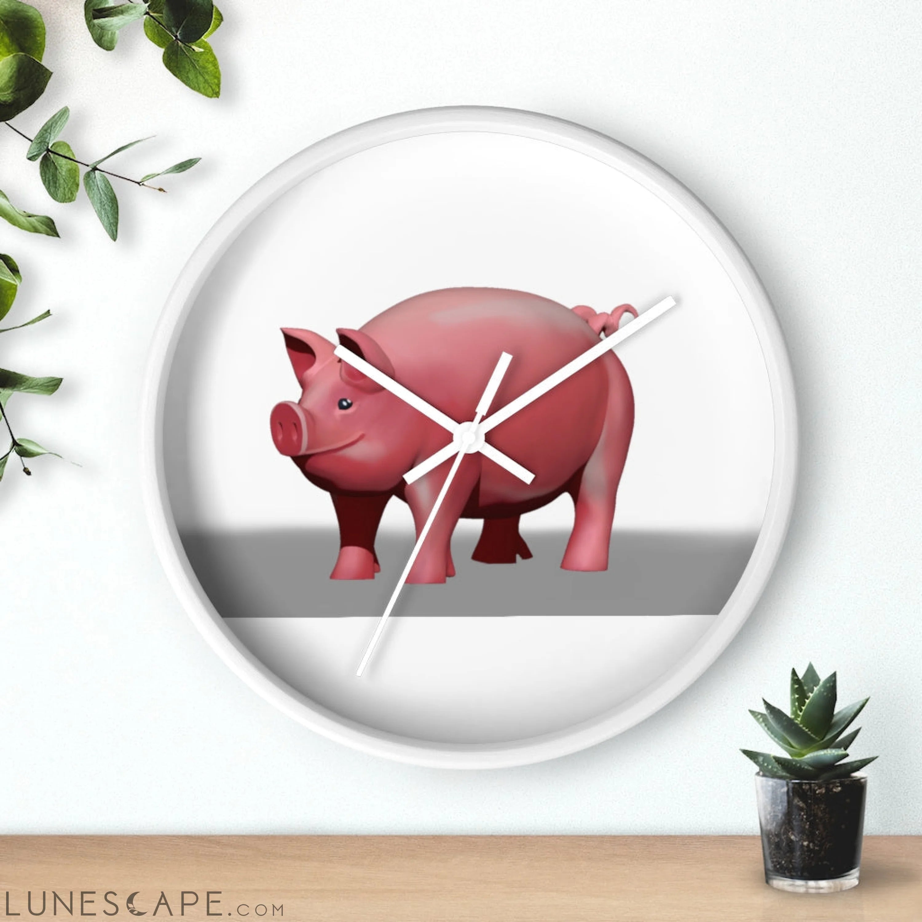 CG Pig Wall clock LUNESCAPE
