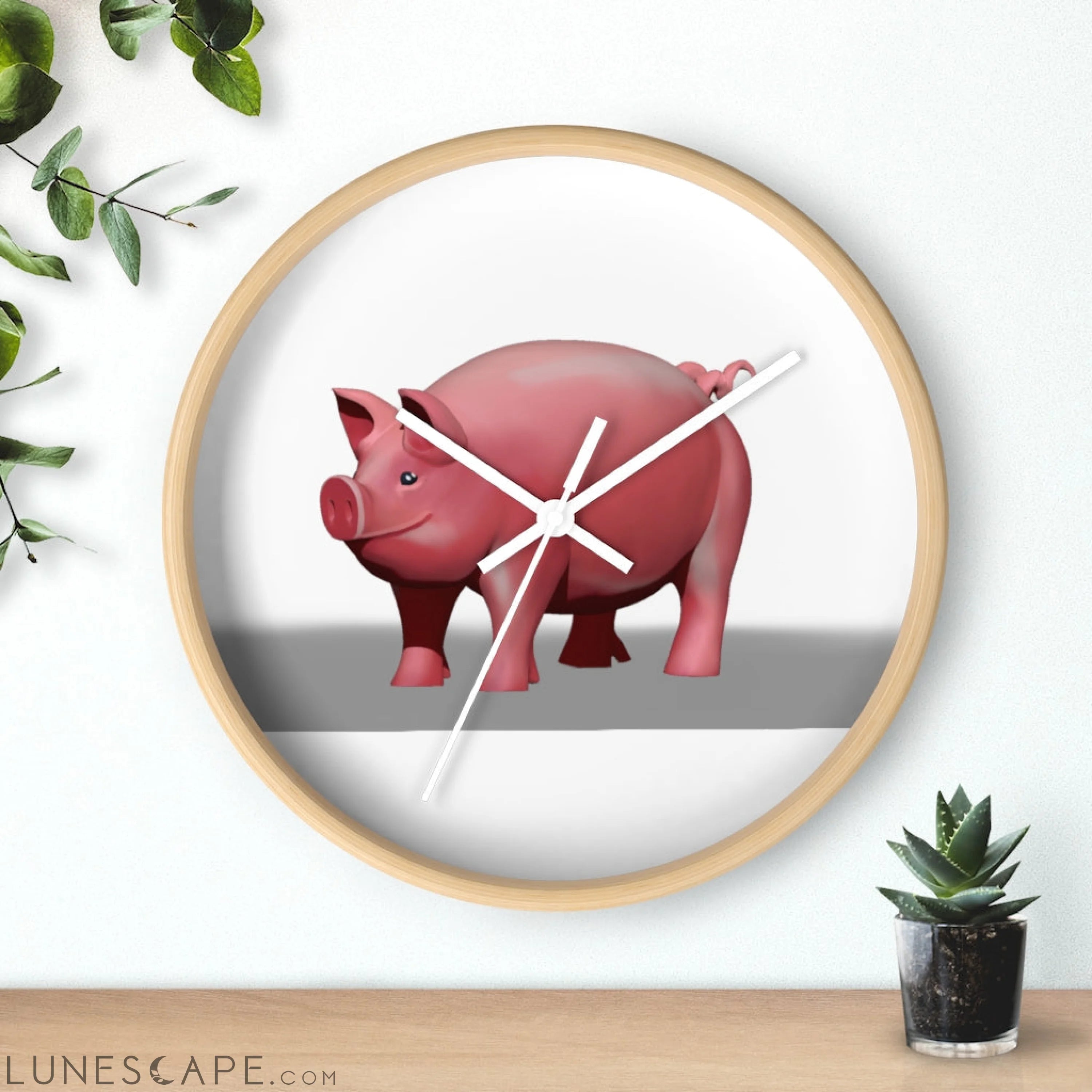CG Pig Wall clock LUNESCAPE