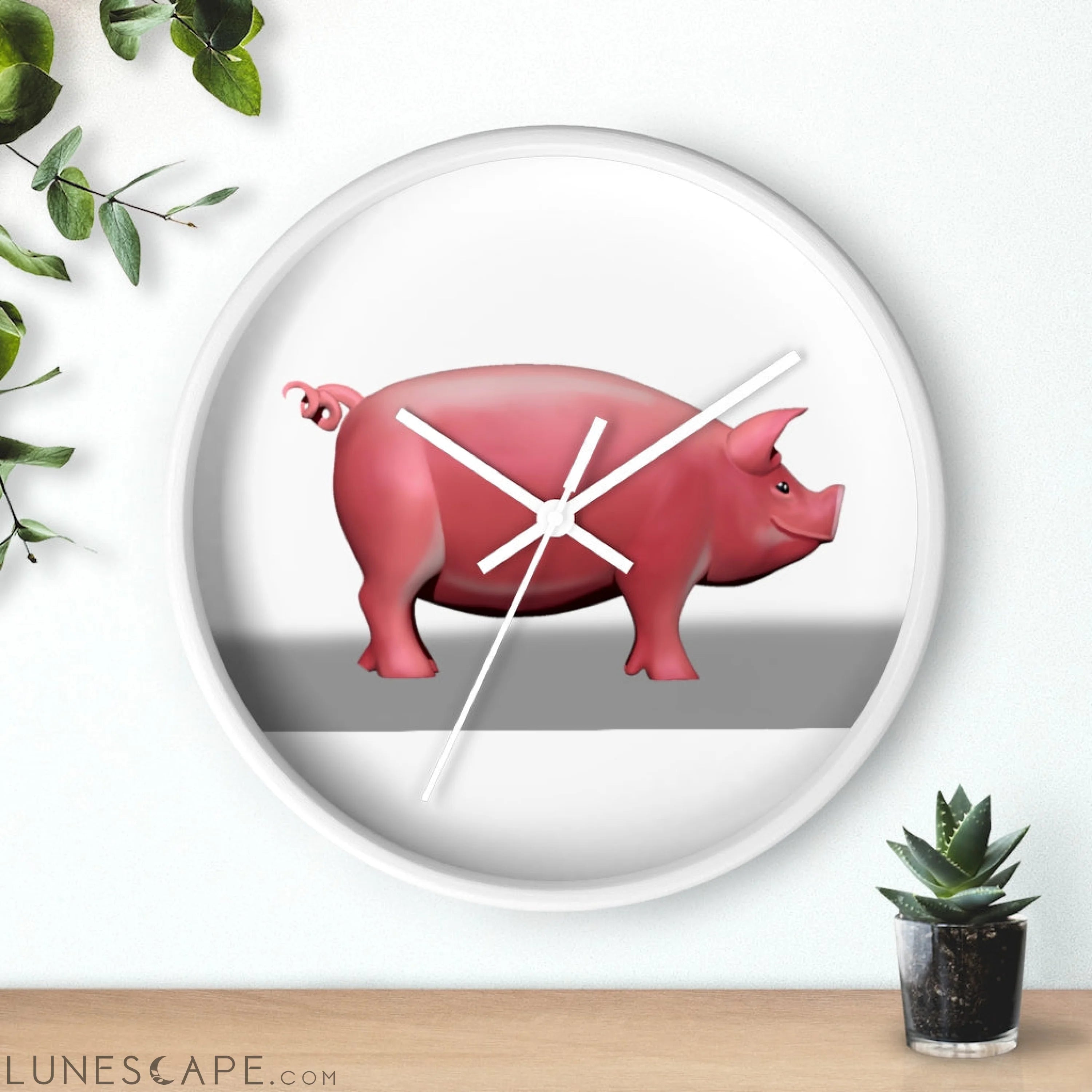 CG Pig Wall clock LUNESCAPE