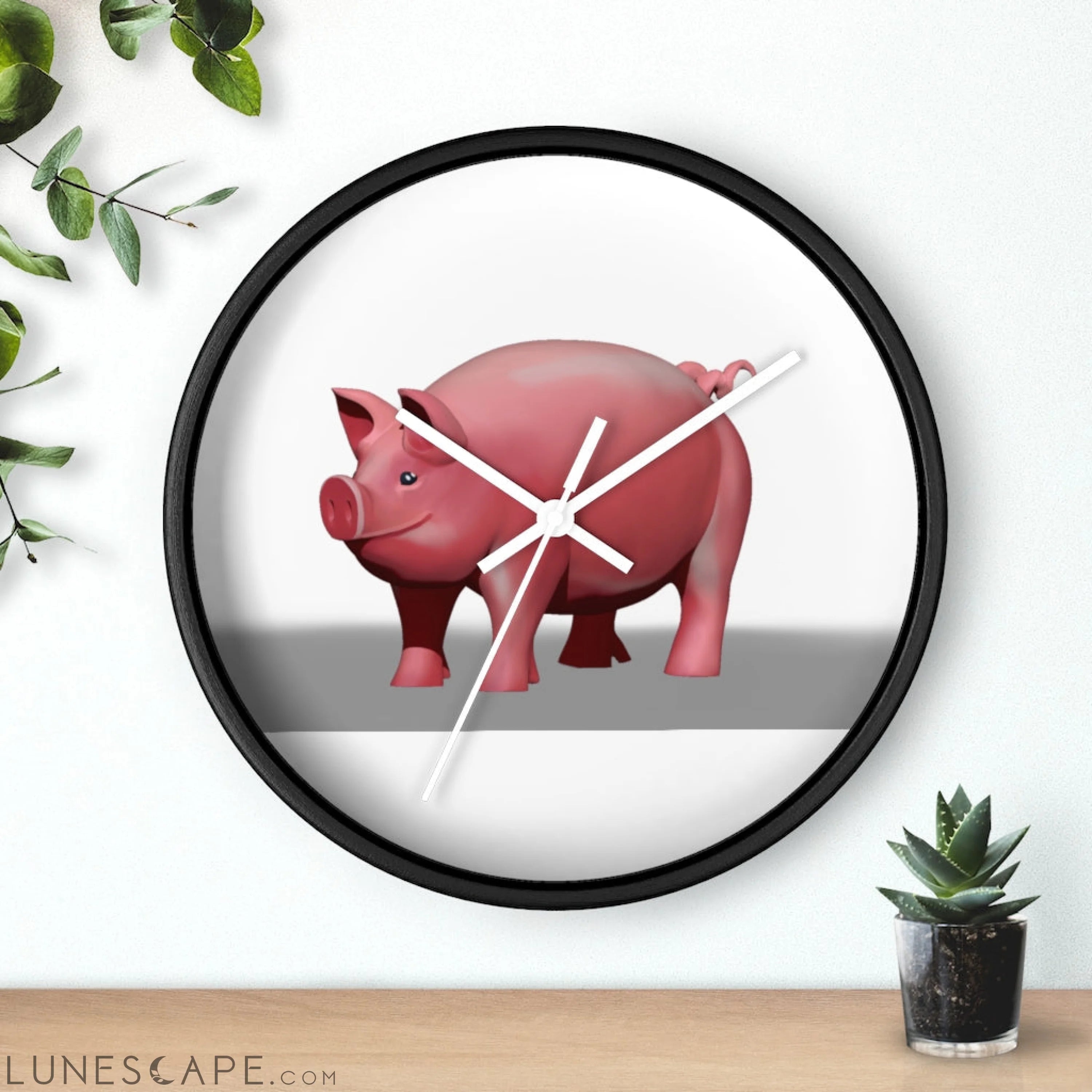 CG Pig Wall clock LUNESCAPE