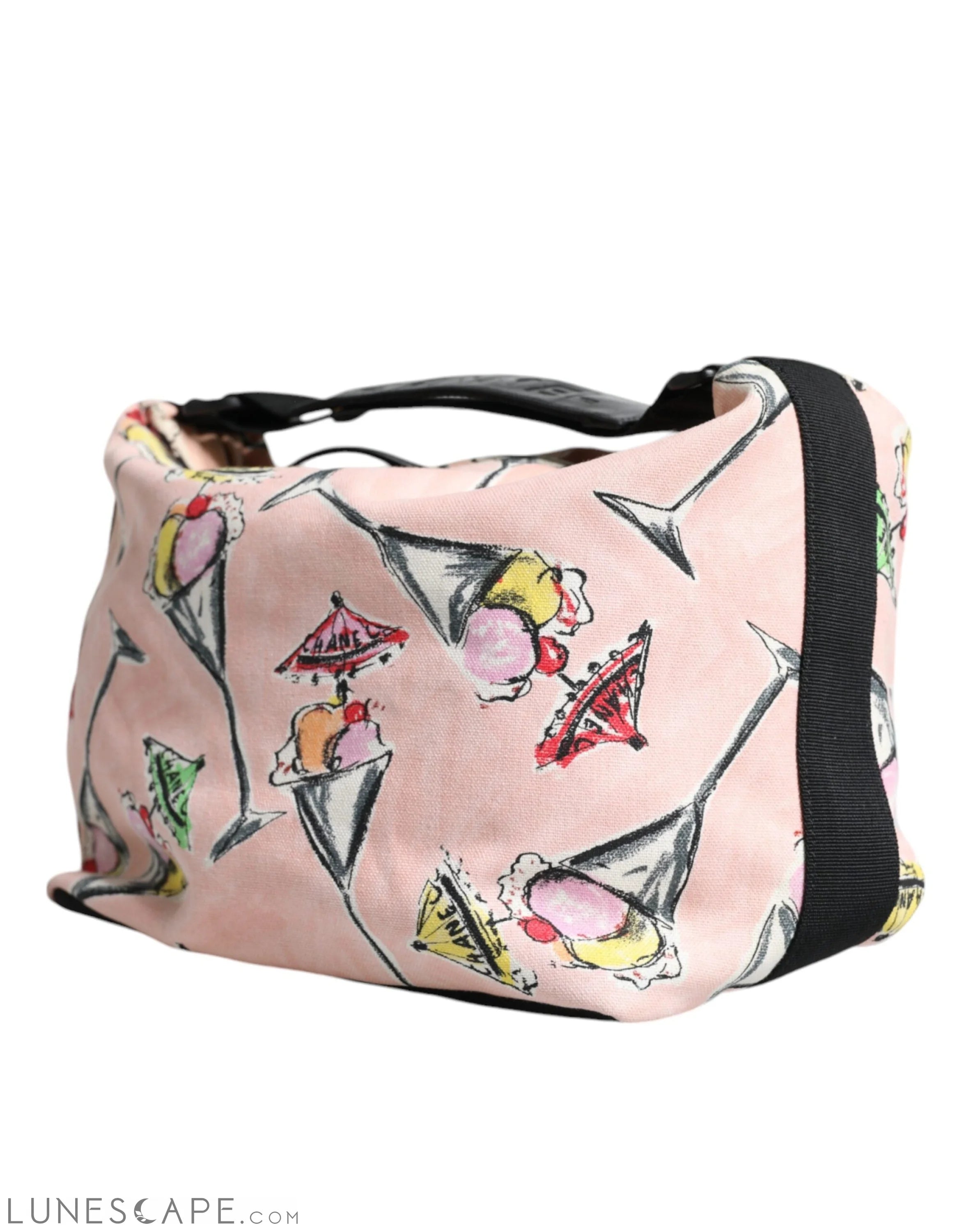 Chanel Pink Cruise Collection Parfait Canvas Printed Bag Purse LUNESCAPE