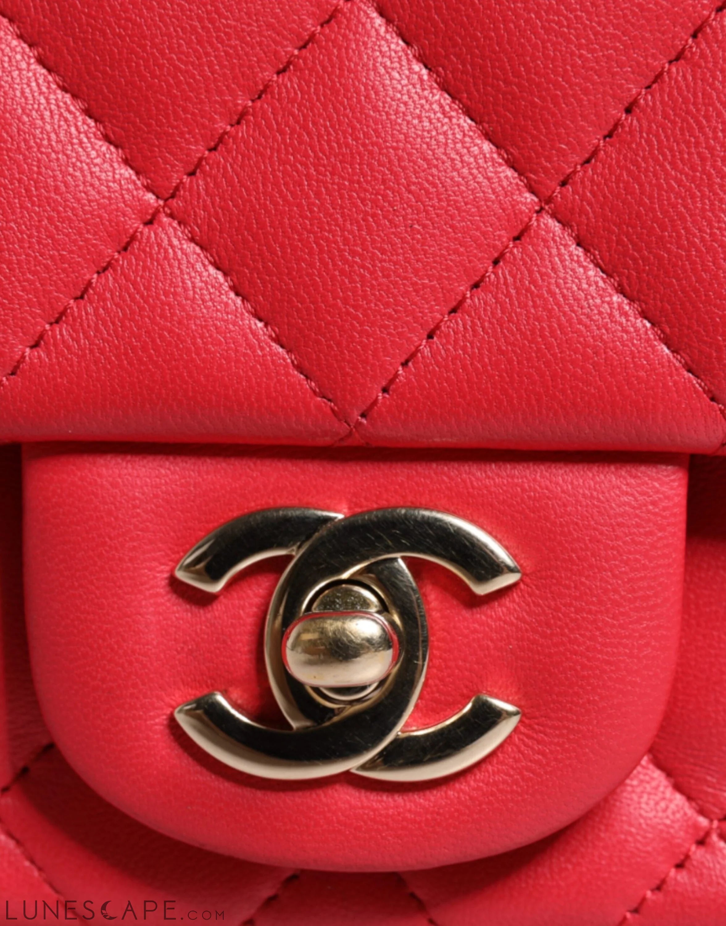 Chanel Pink Matelasse Chain Shoulder Lambskin Purse Mini LUNESCAPE
