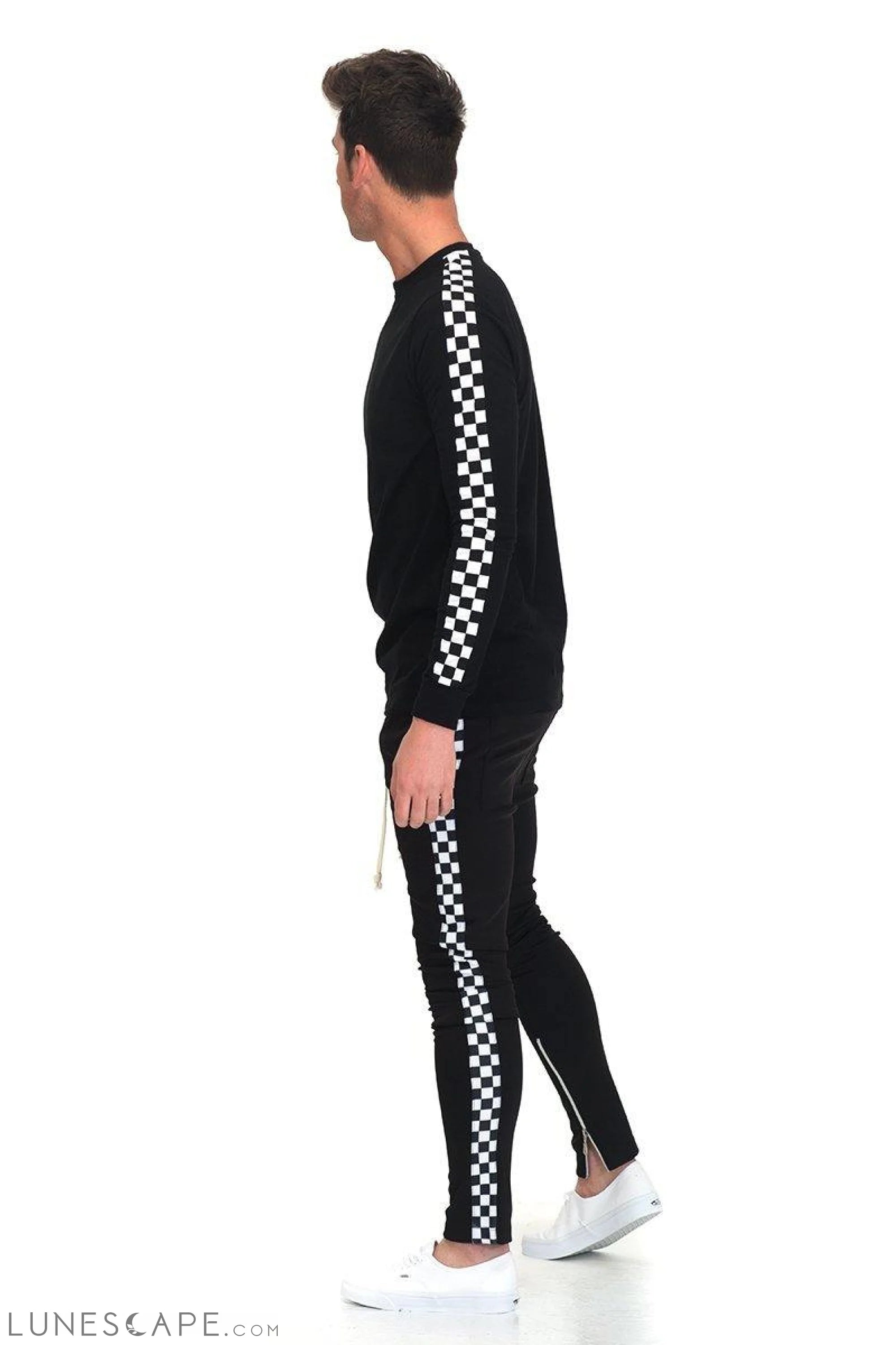 CHECKERED TRACK SET - Black & White LUNESCAPE