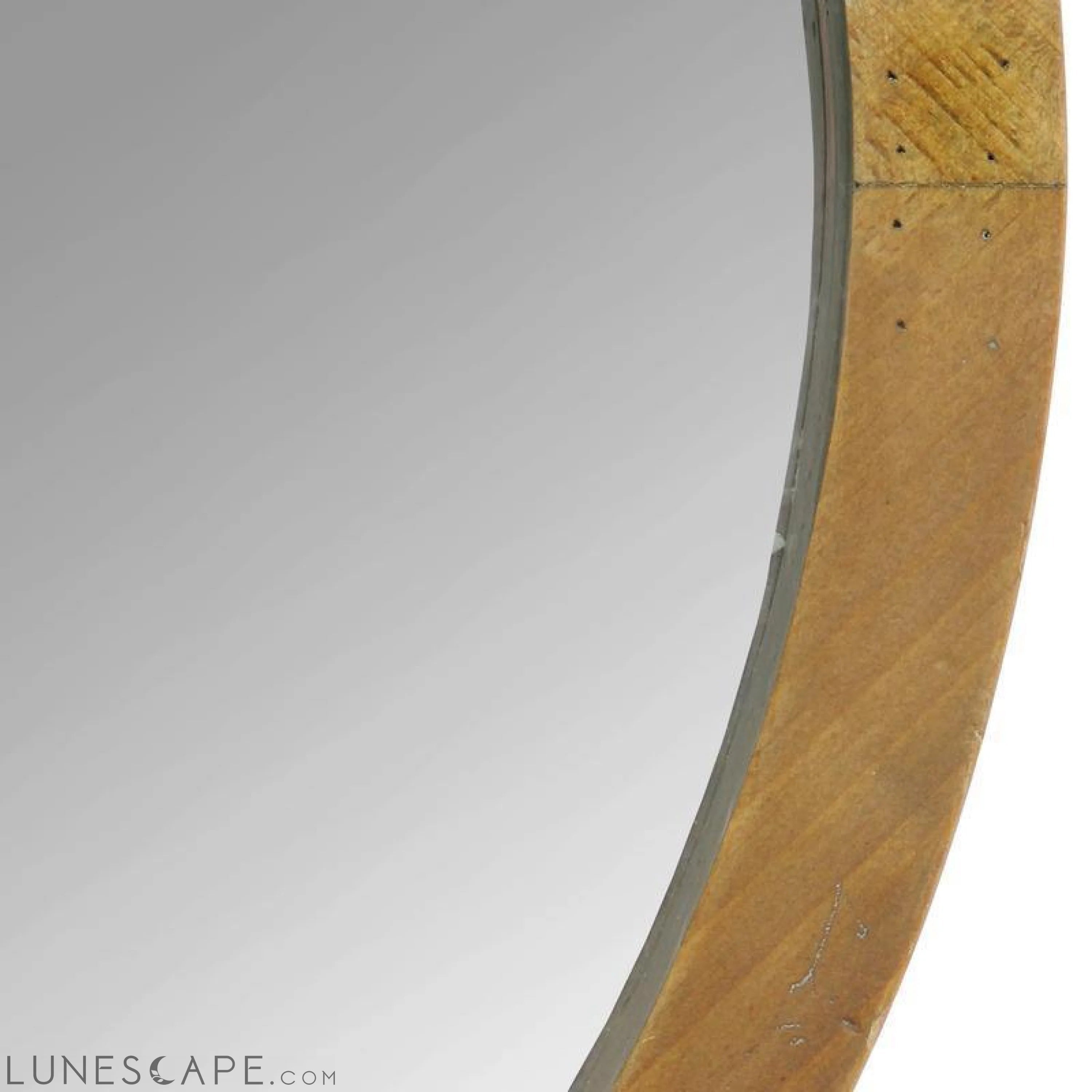 Chic Round Wood Framed Wall Mirror - 20" LUNESCAPE