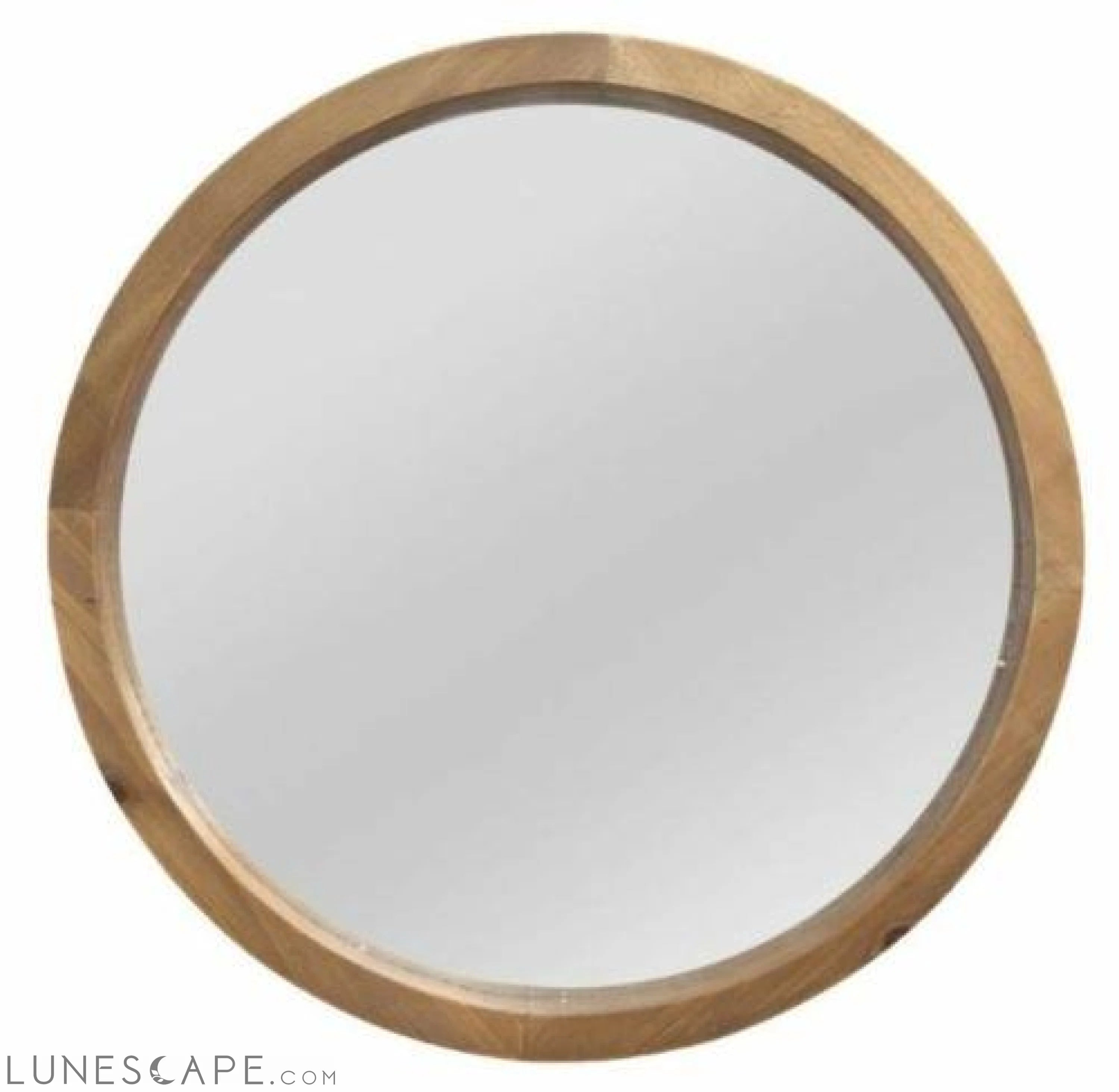 Chic Round Wood Framed Wall Mirror - 20" LUNESCAPE