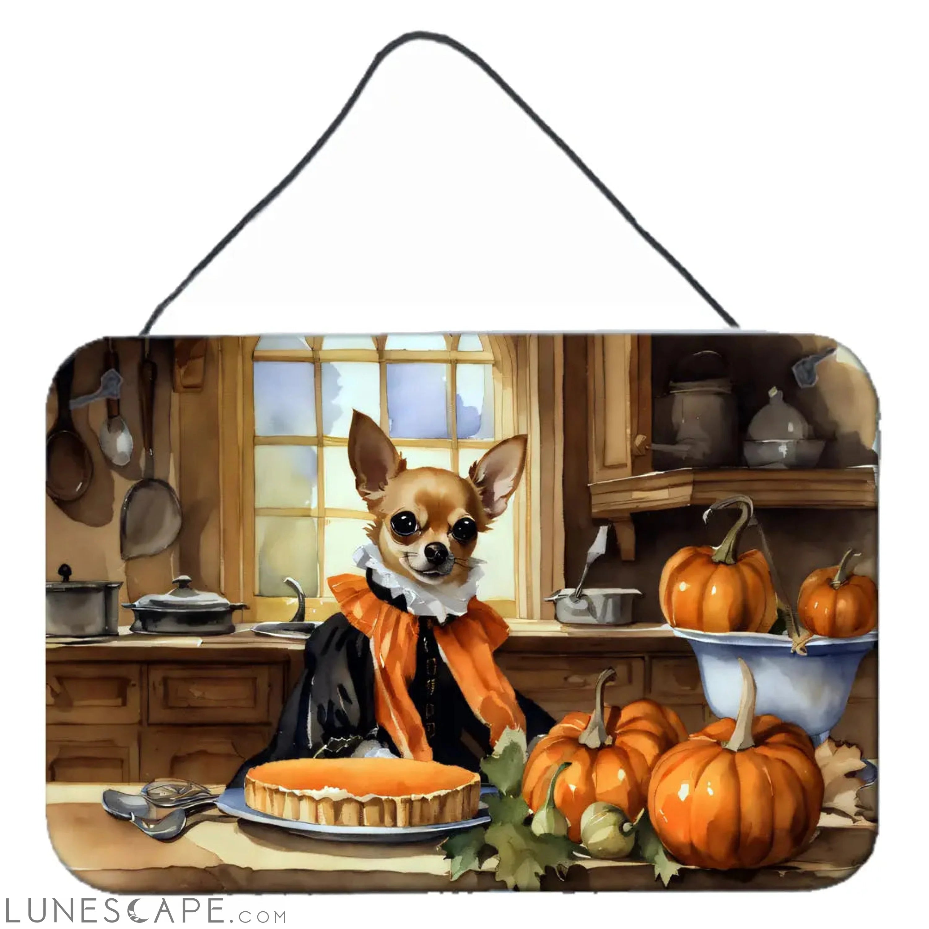 Chihuahua Fall Kitchen Pumpkins Wall or Door Hanging Prints LUNESCAPE