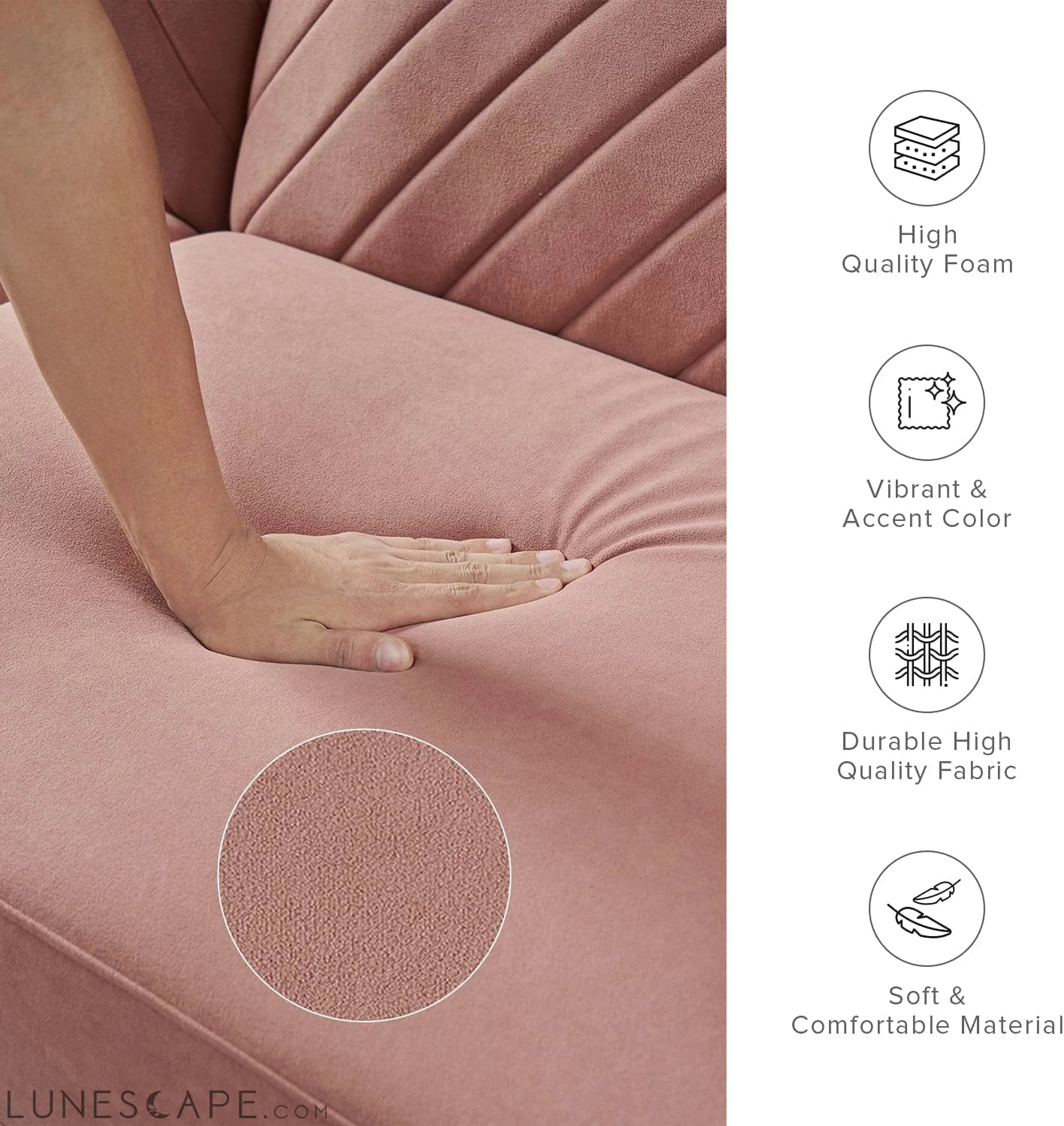 Chloe Futon Sofa Bed with Tapered Legs LUNESCAPE
