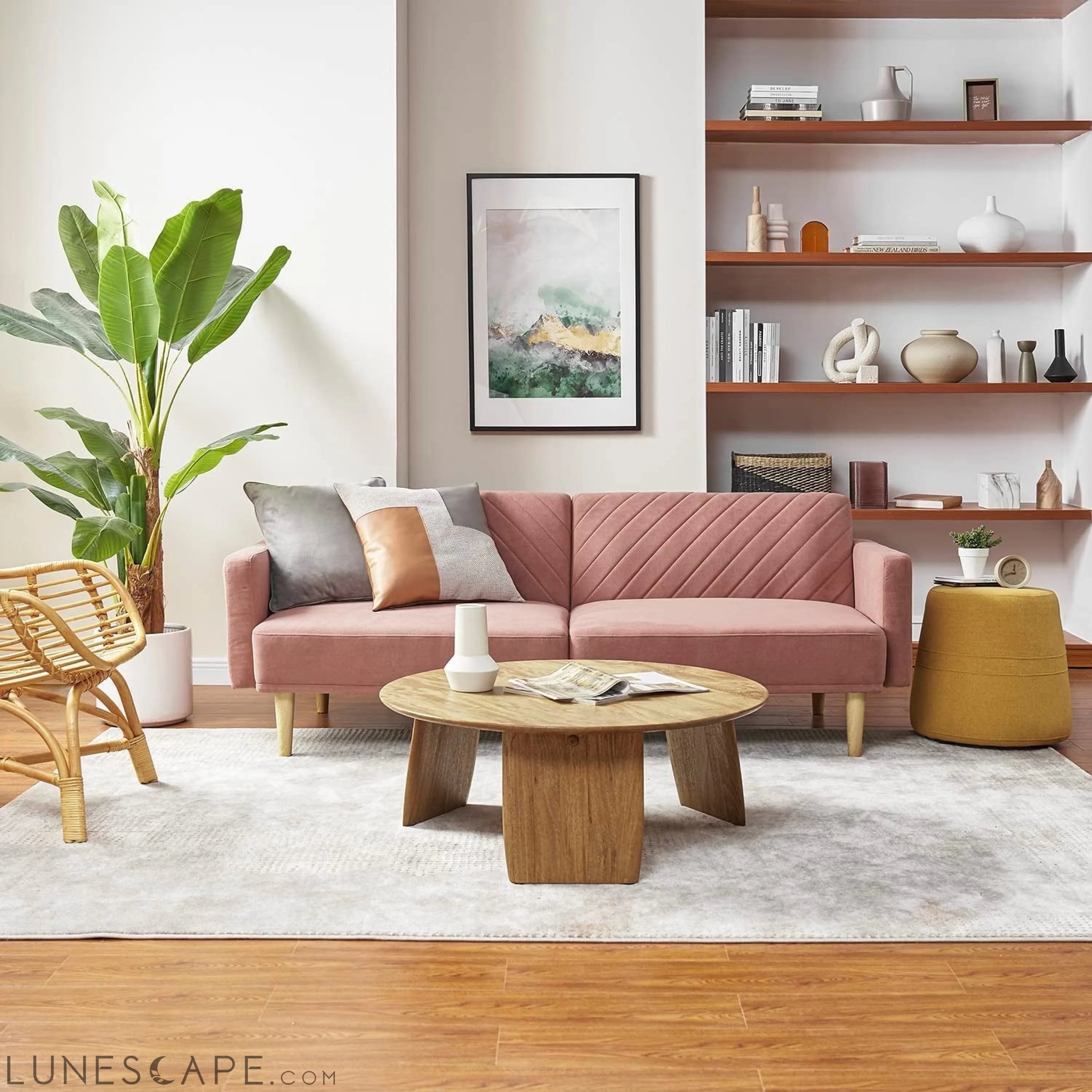 Chloe Futon Sofa Bed with Tapered Legs LUNESCAPE