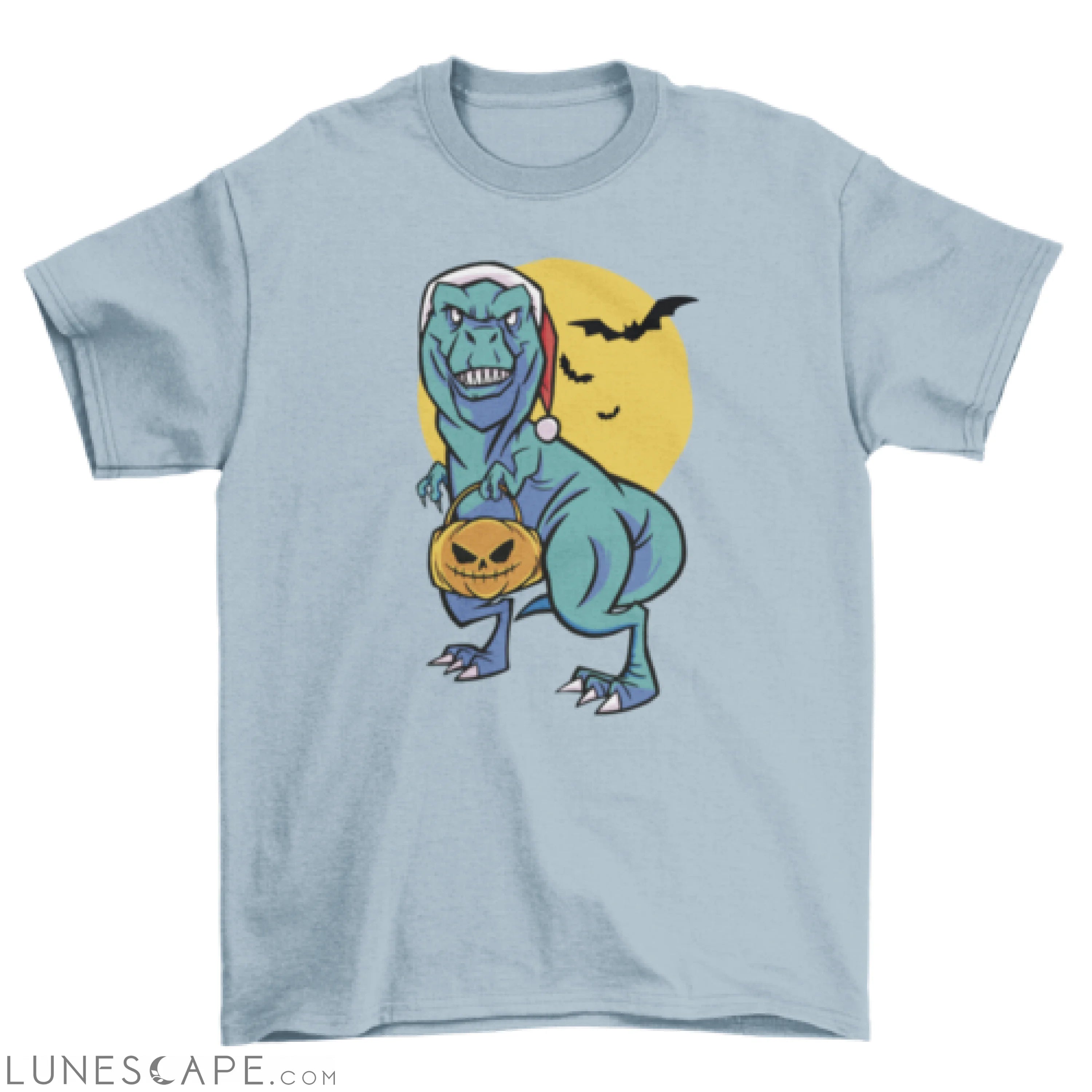 Christmas and Halloween t-rex t-shirt LUNESCAPE