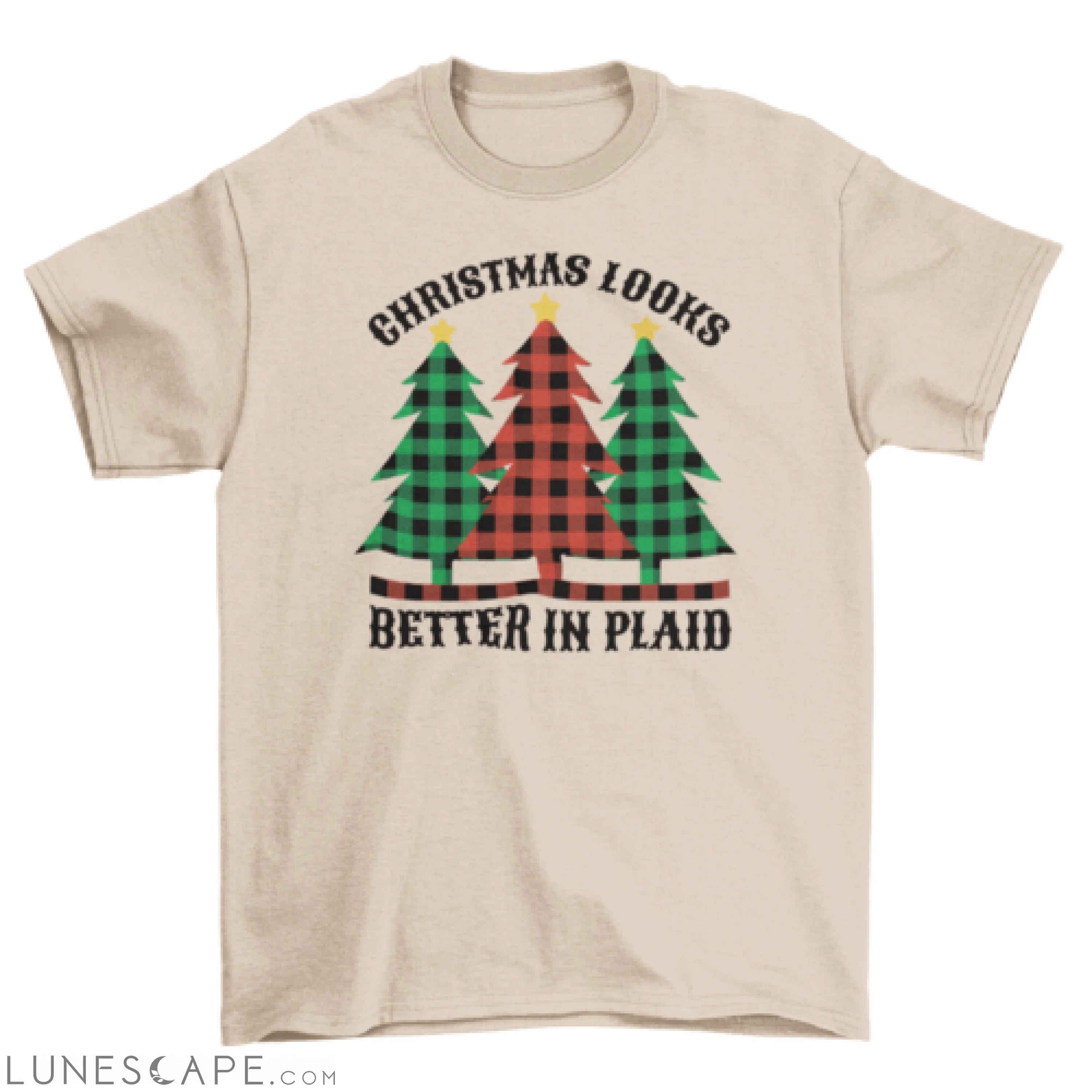 Christmas plaid t-shirt LUNESCAPE