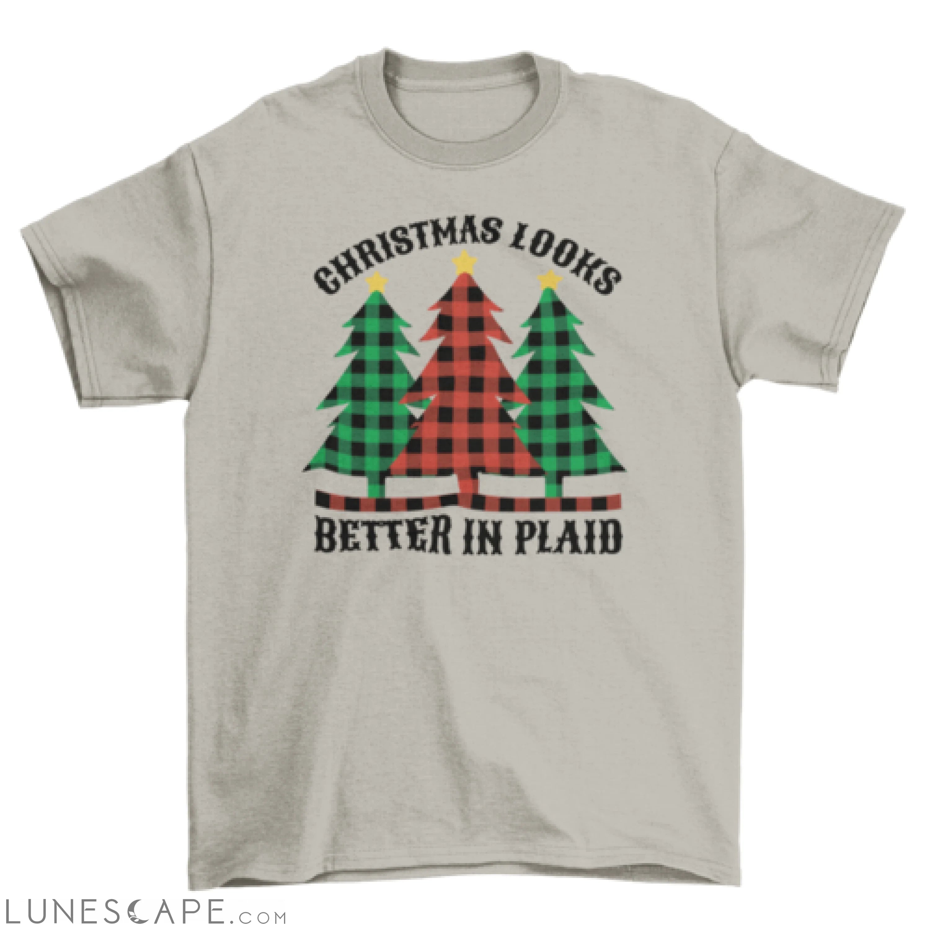 Christmas plaid t-shirt LUNESCAPE