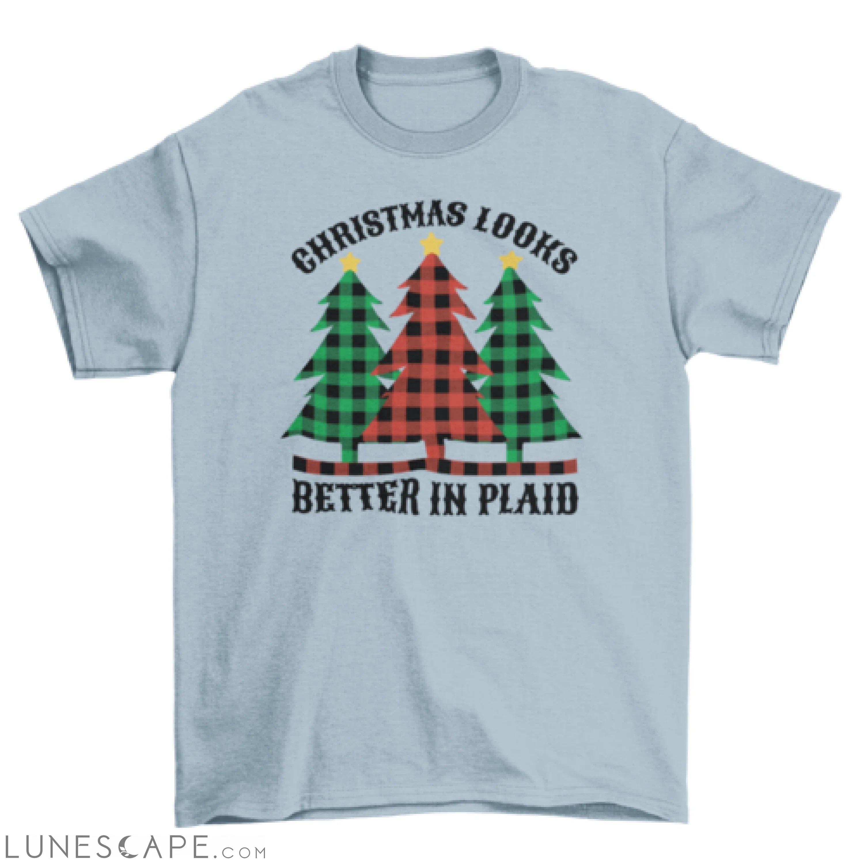 Christmas plaid t-shirt LUNESCAPE