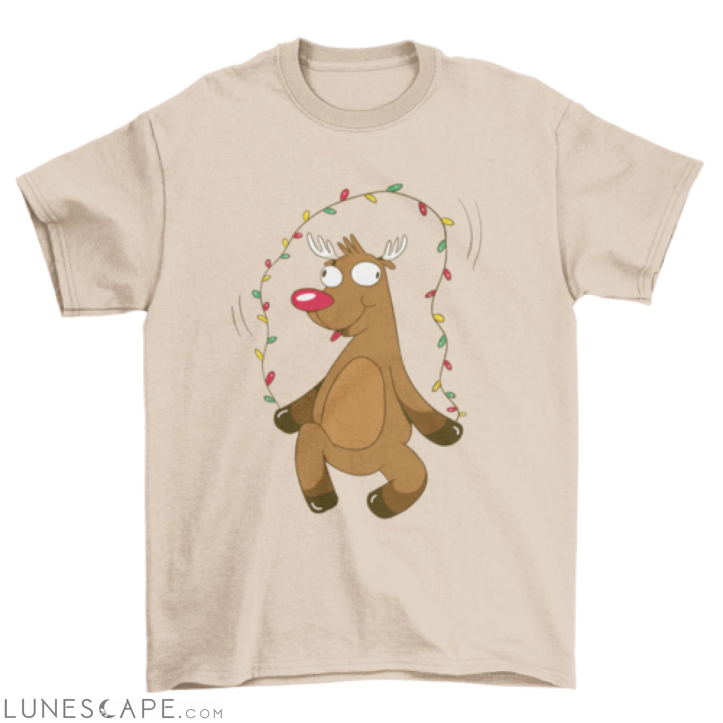 Christmas reindeer jumping rope t-shirt design LUNESCAPE