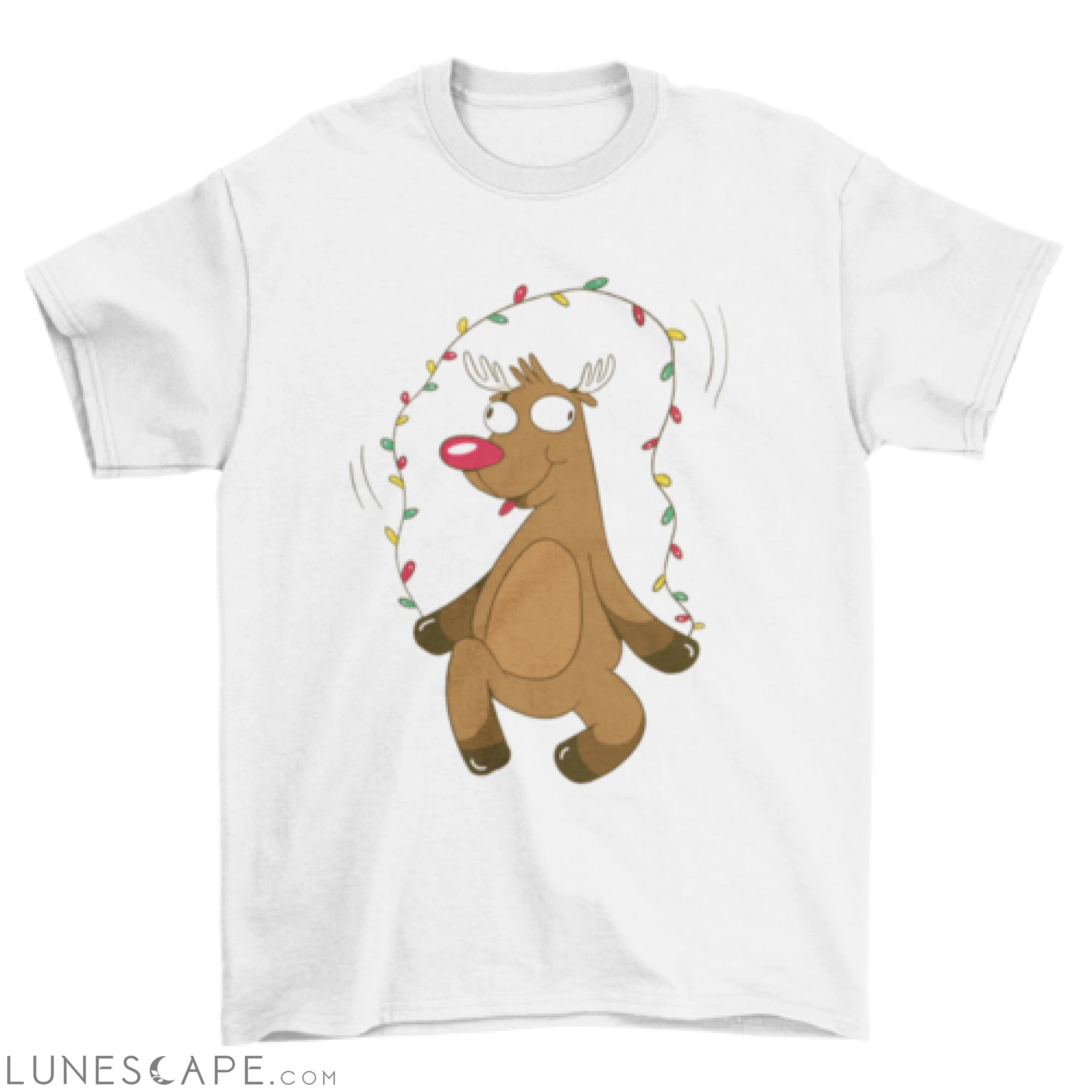 Christmas reindeer jumping rope t-shirt design LUNESCAPE