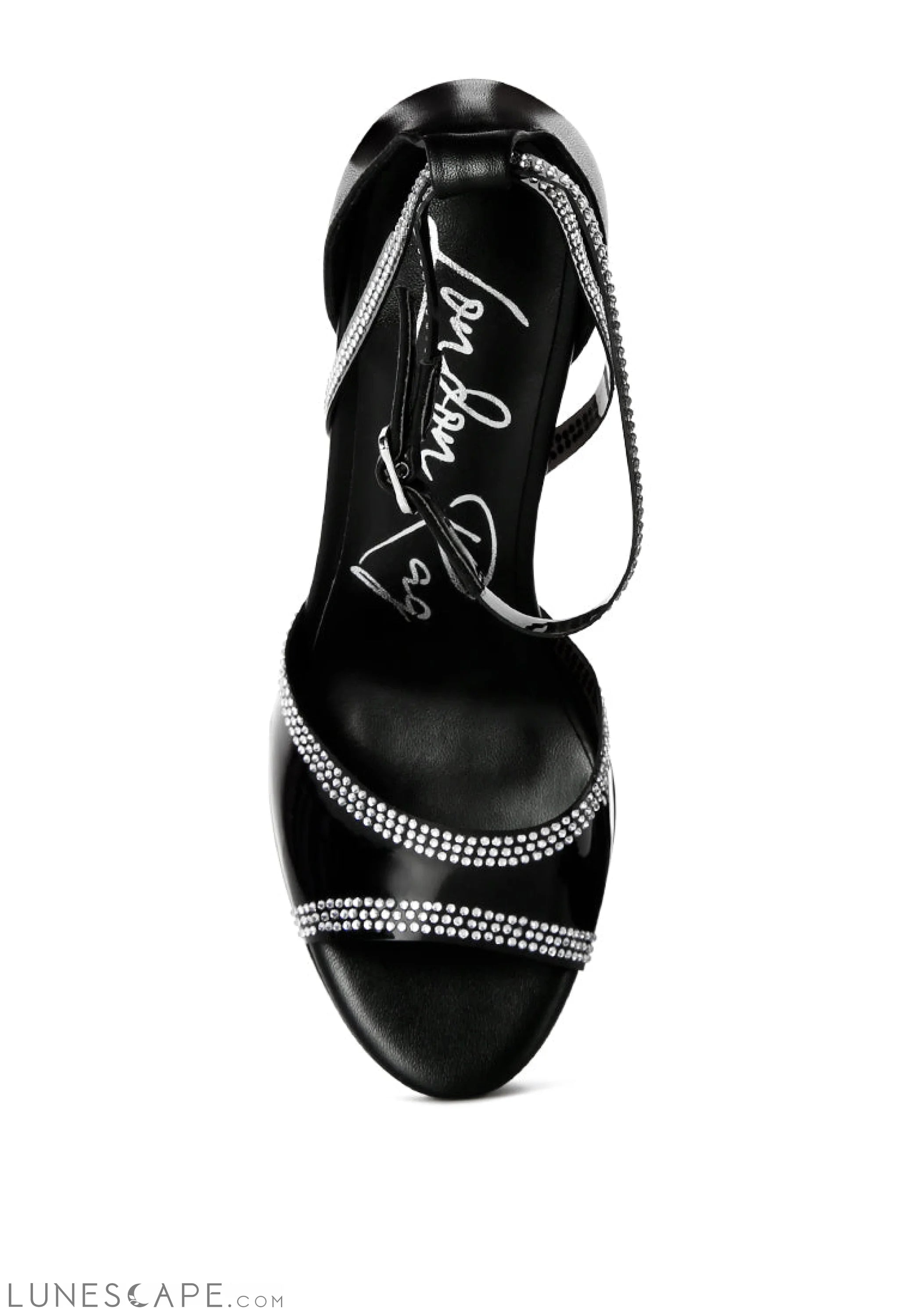 Cinderella Rhinestones Embellished Stiletto Platform Sandals LUNESCAPE