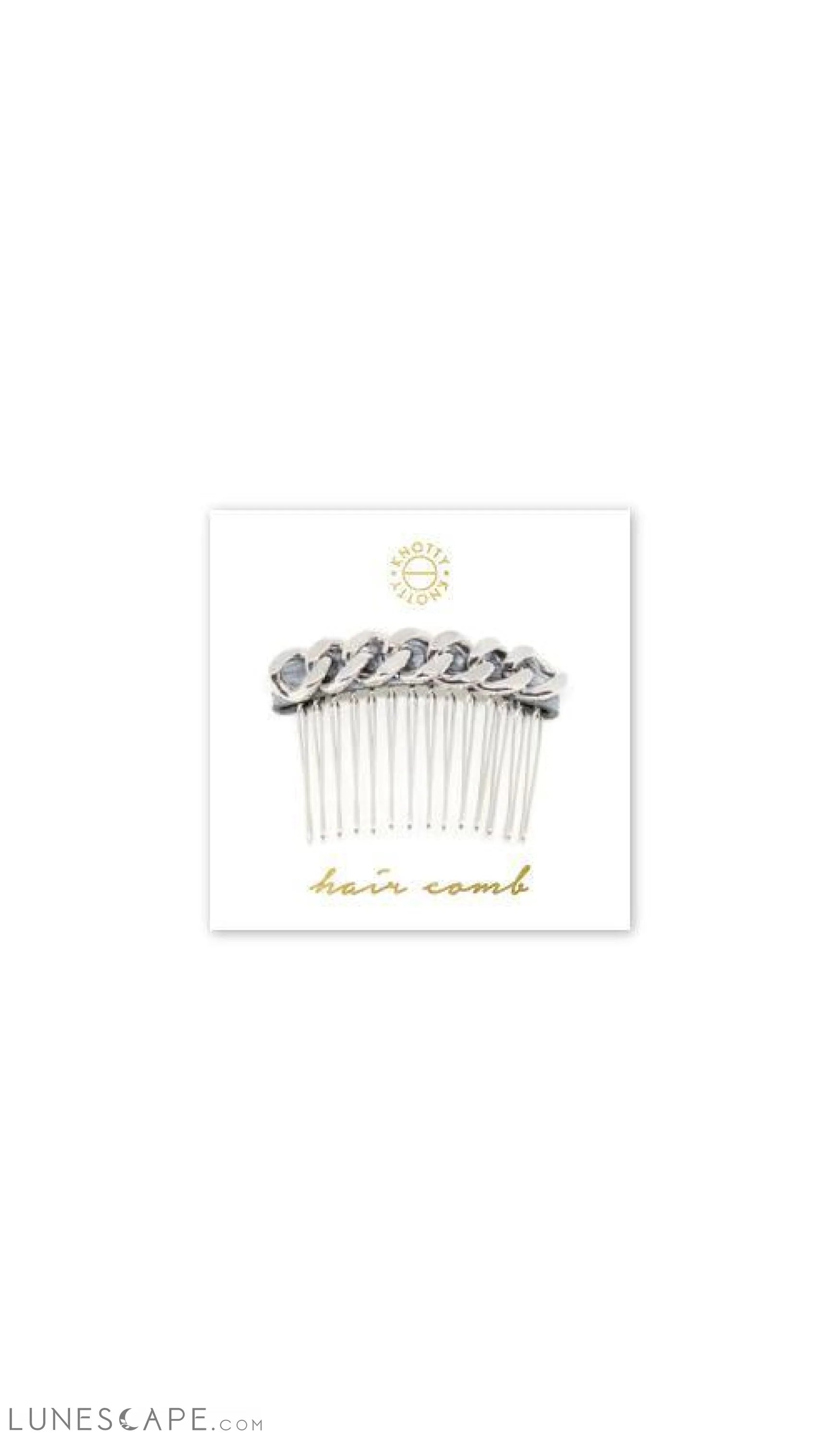 Classic Chain Hair Comb - Rhodium LUNESCAPE