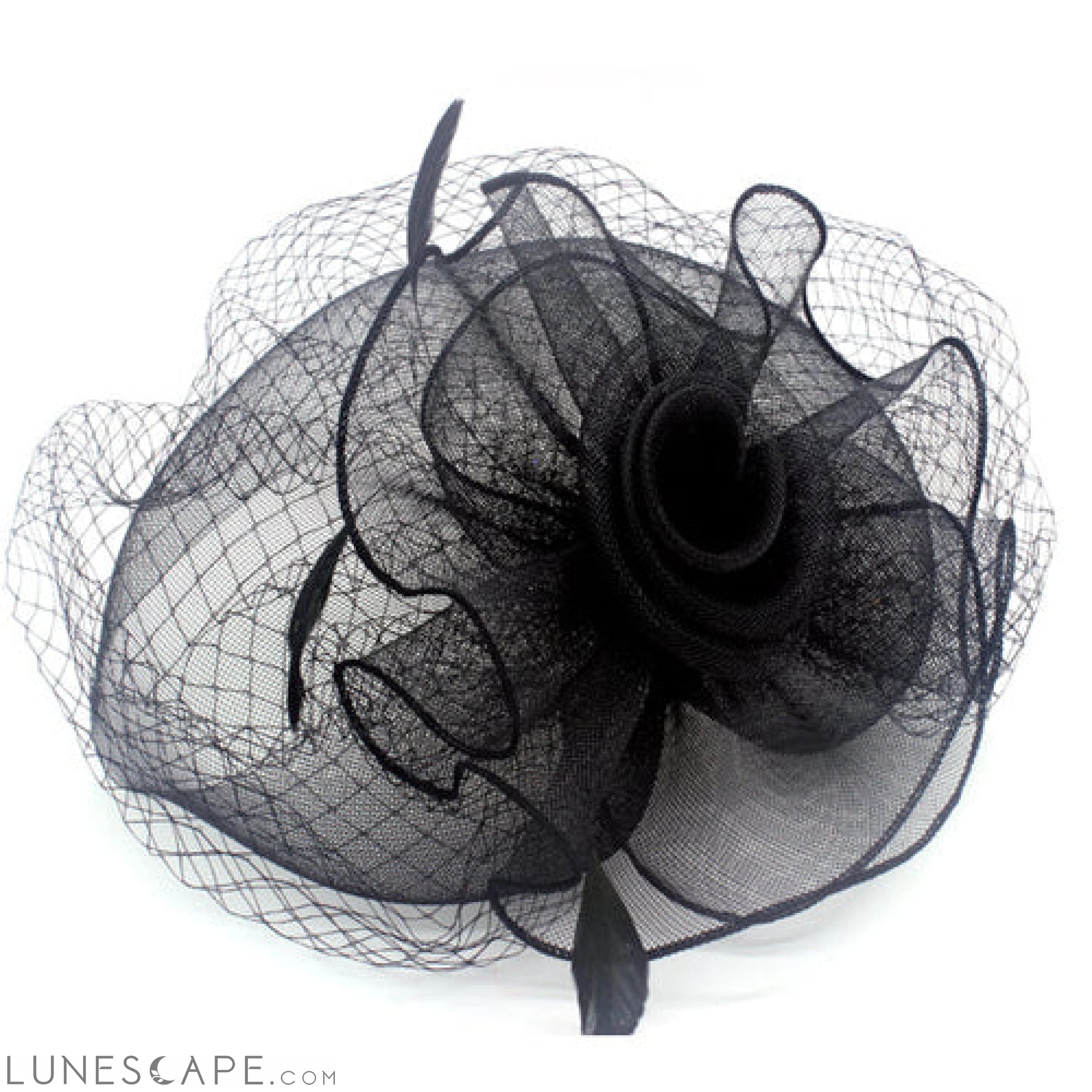 CLASSIC ROSE FASCINATOR W/ HEADBAND AND CLIP LUNESCAPE