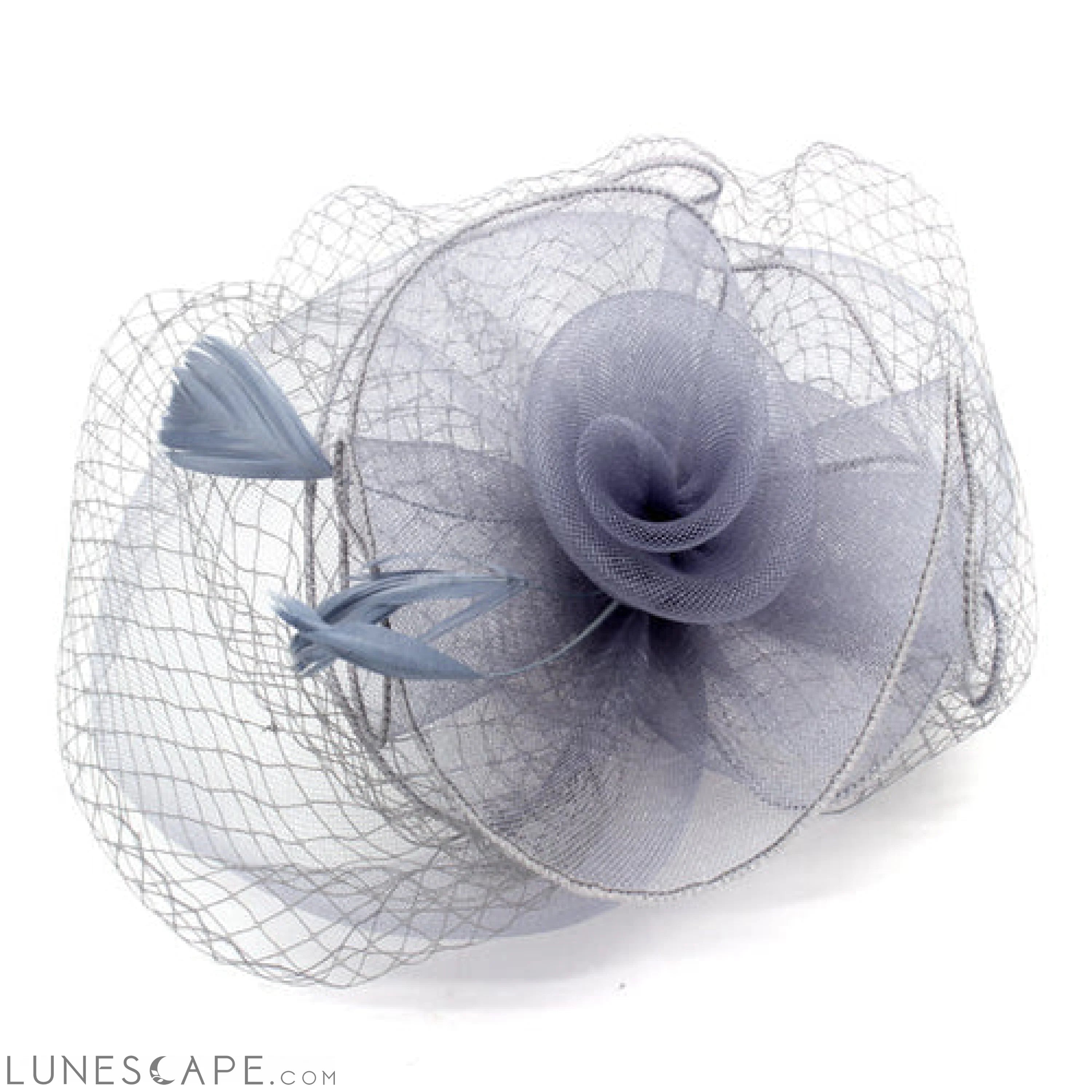 CLASSIC ROSE FASCINATOR W/ HEADBAND AND CLIP LUNESCAPE
