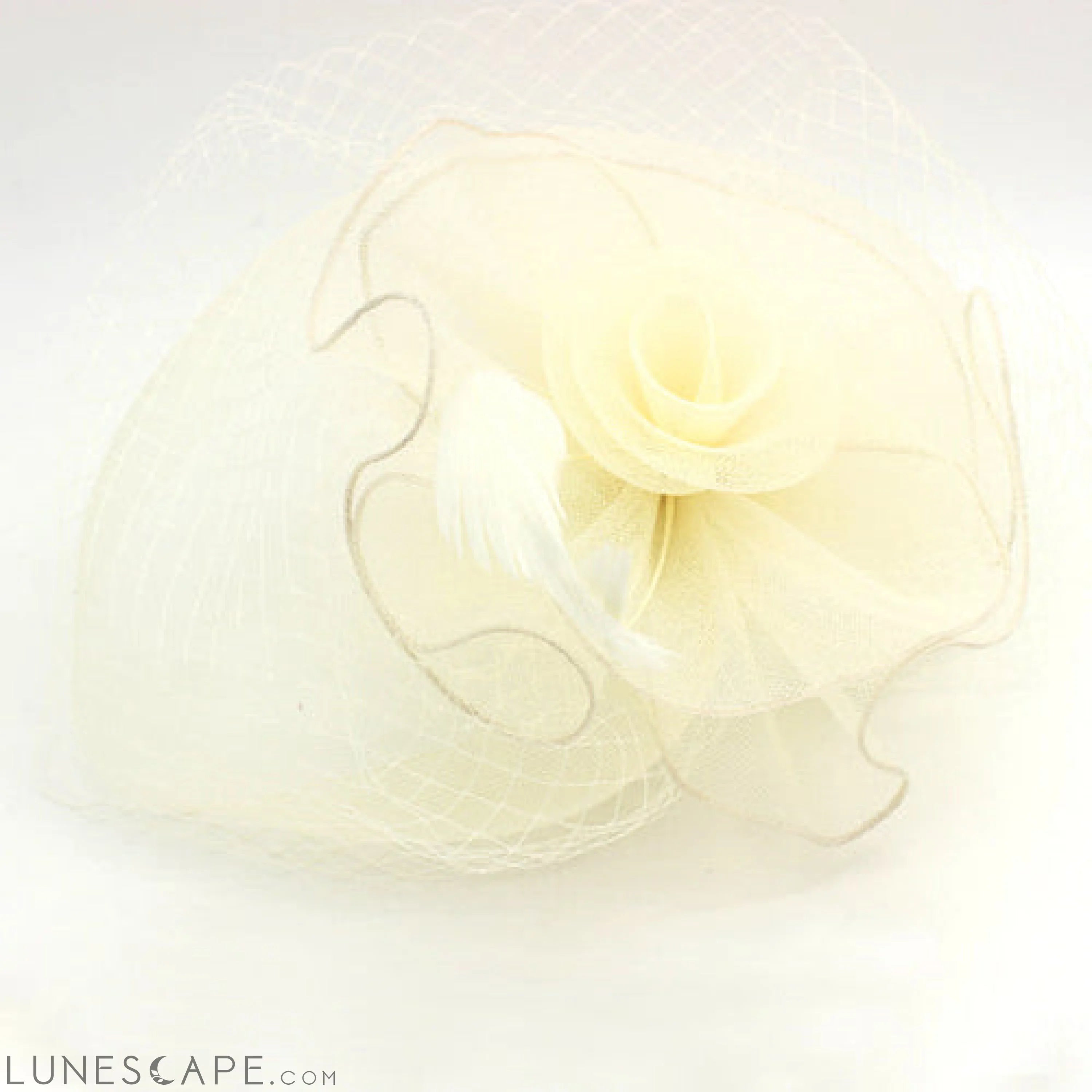 CLASSIC ROSE FASCINATOR W/ HEADBAND AND CLIP LUNESCAPE