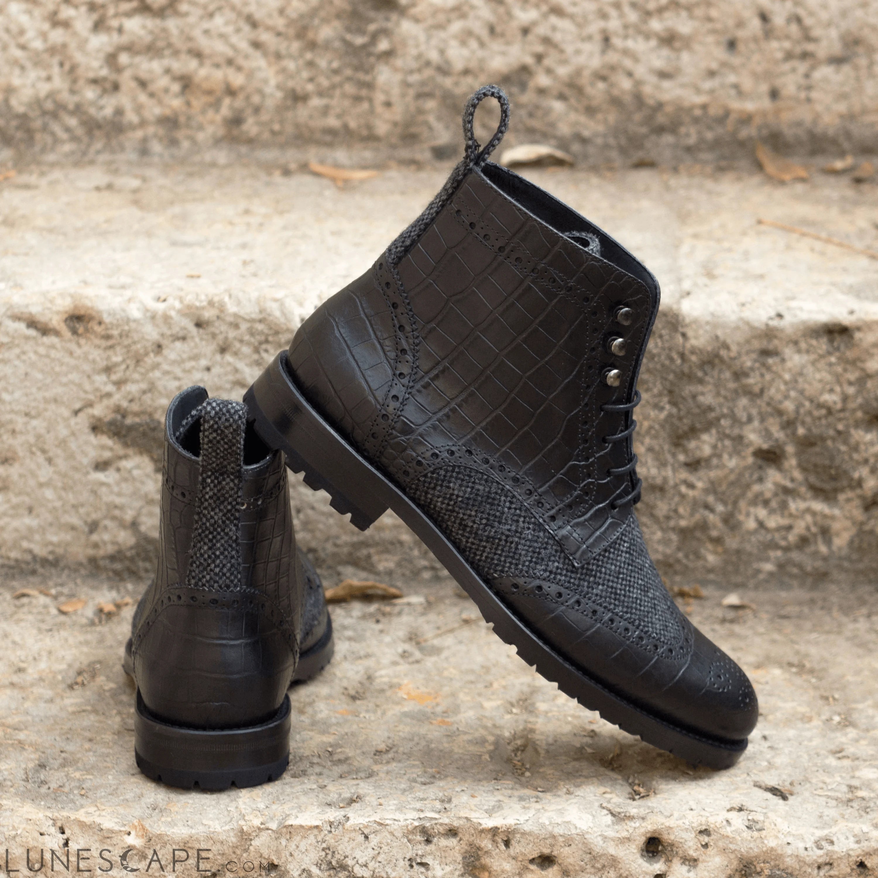 Claudia Ladies Military Brogue Boots II LUNESCAPE